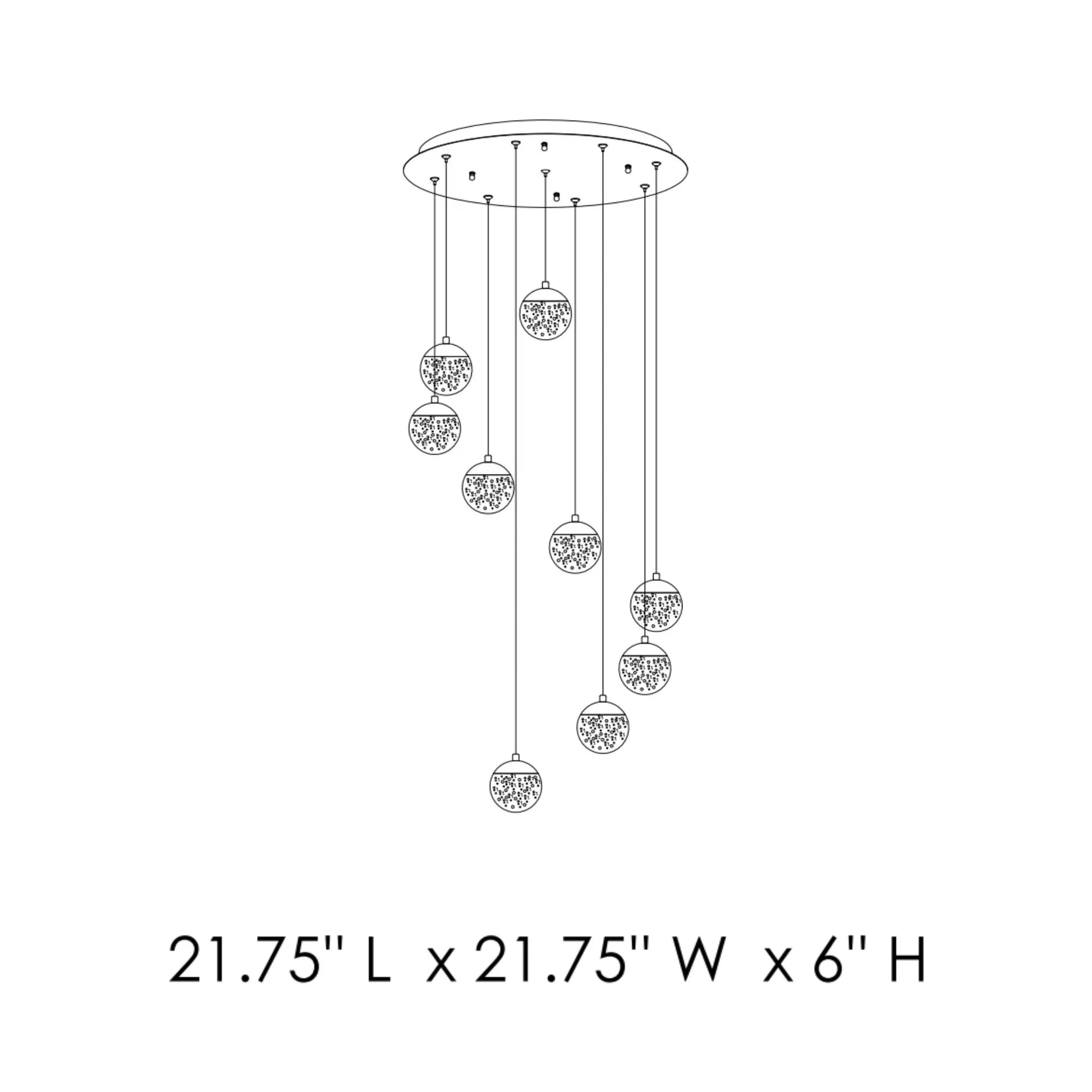 ET2 Lighting - Orb II 22" 9-Light LED Pendant, Polished Chrome Finish | Bees Lighting