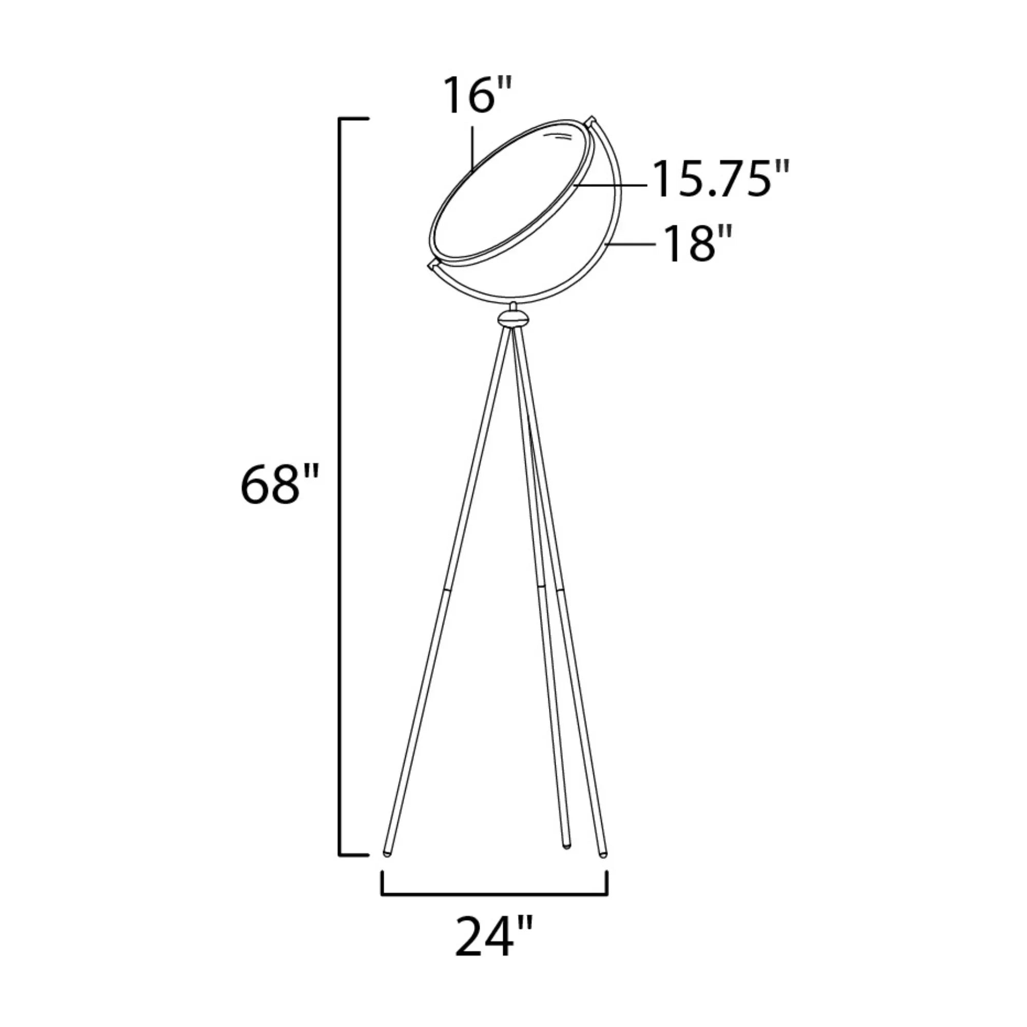 ET2 Lighting - Paddle 68" Floor Lamp with Edge-Lit Adjustable Disc, Black Finish | Bees Lighting