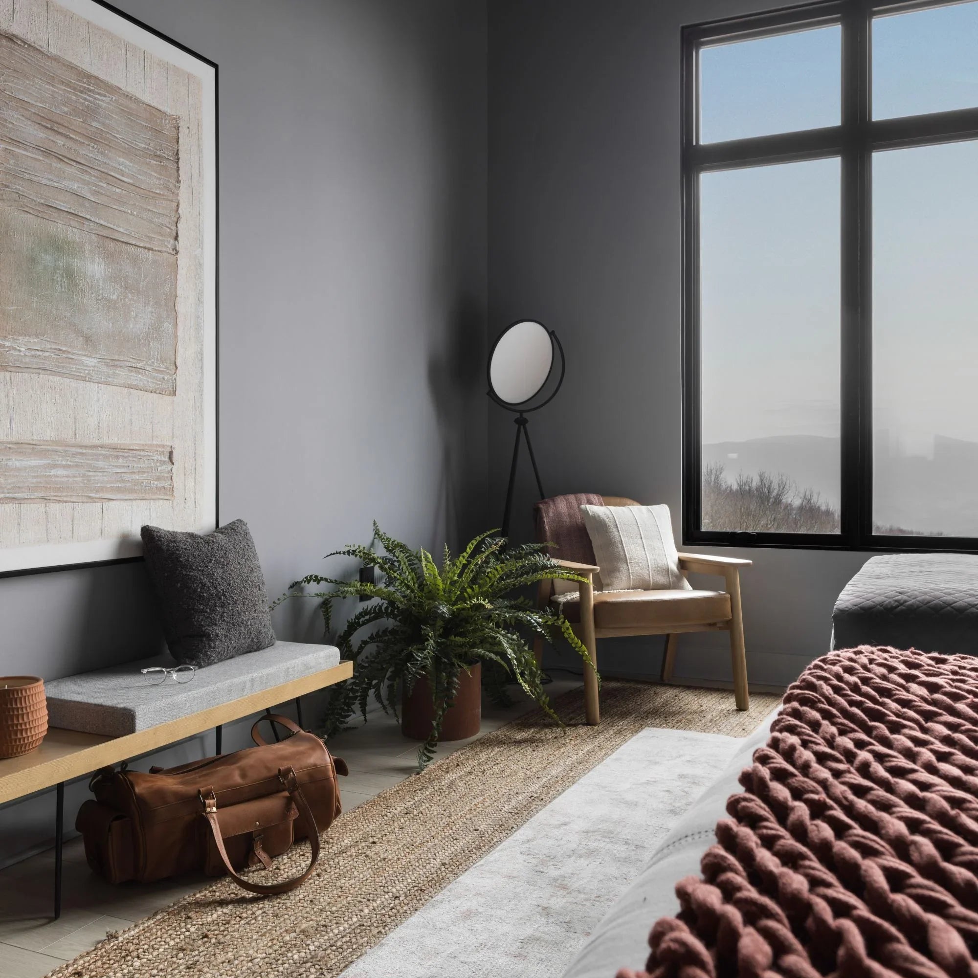 ET2 Lighting - Paddle 68" Floor Lamp with Edge-Lit Adjustable Disc, Black Finish | Bees Lighting