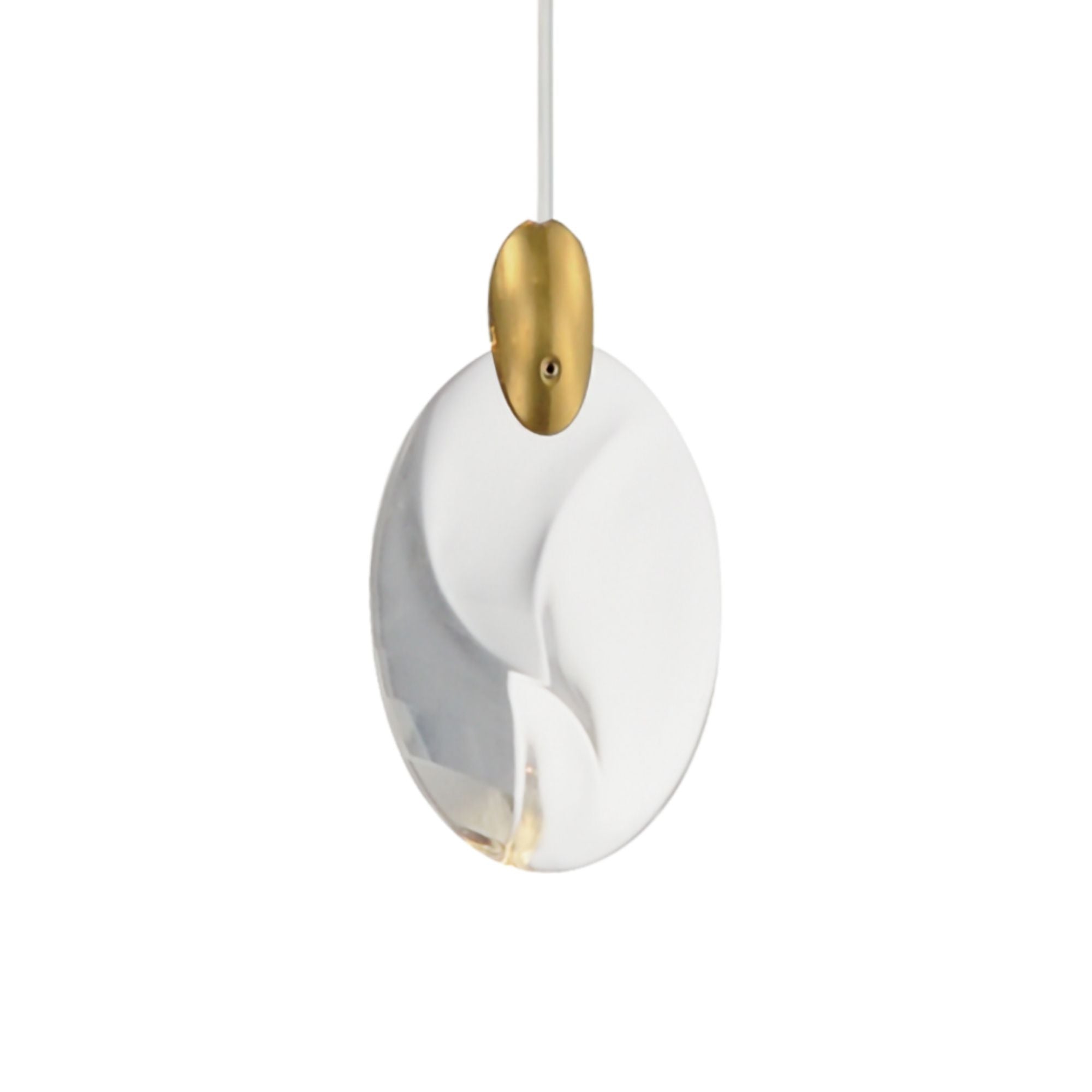 Pebble 5" LED Mini Pendant, Black & Polished Gold Finish
