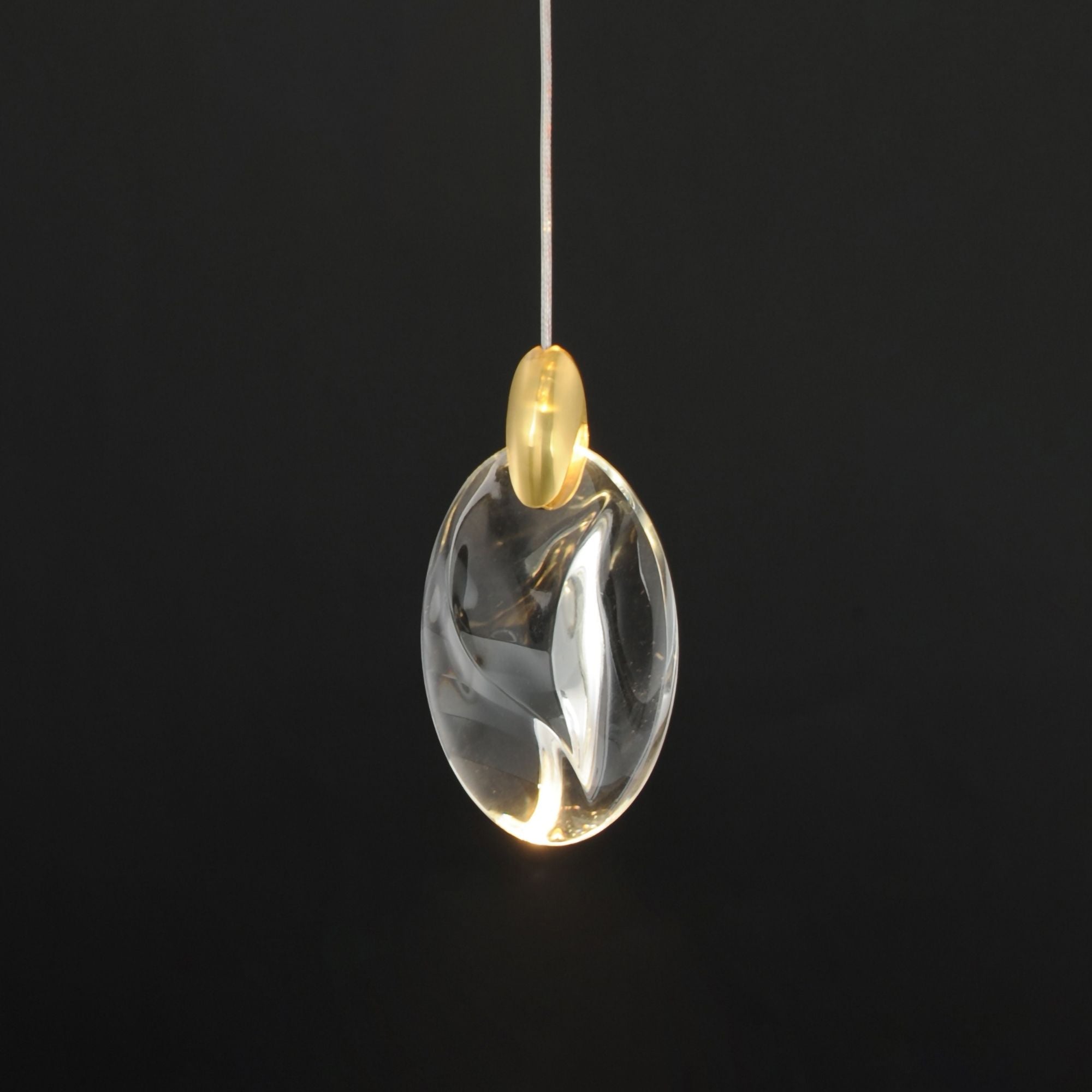 Pebble 5" LED Mini Pendant, Black & Polished Gold Finish