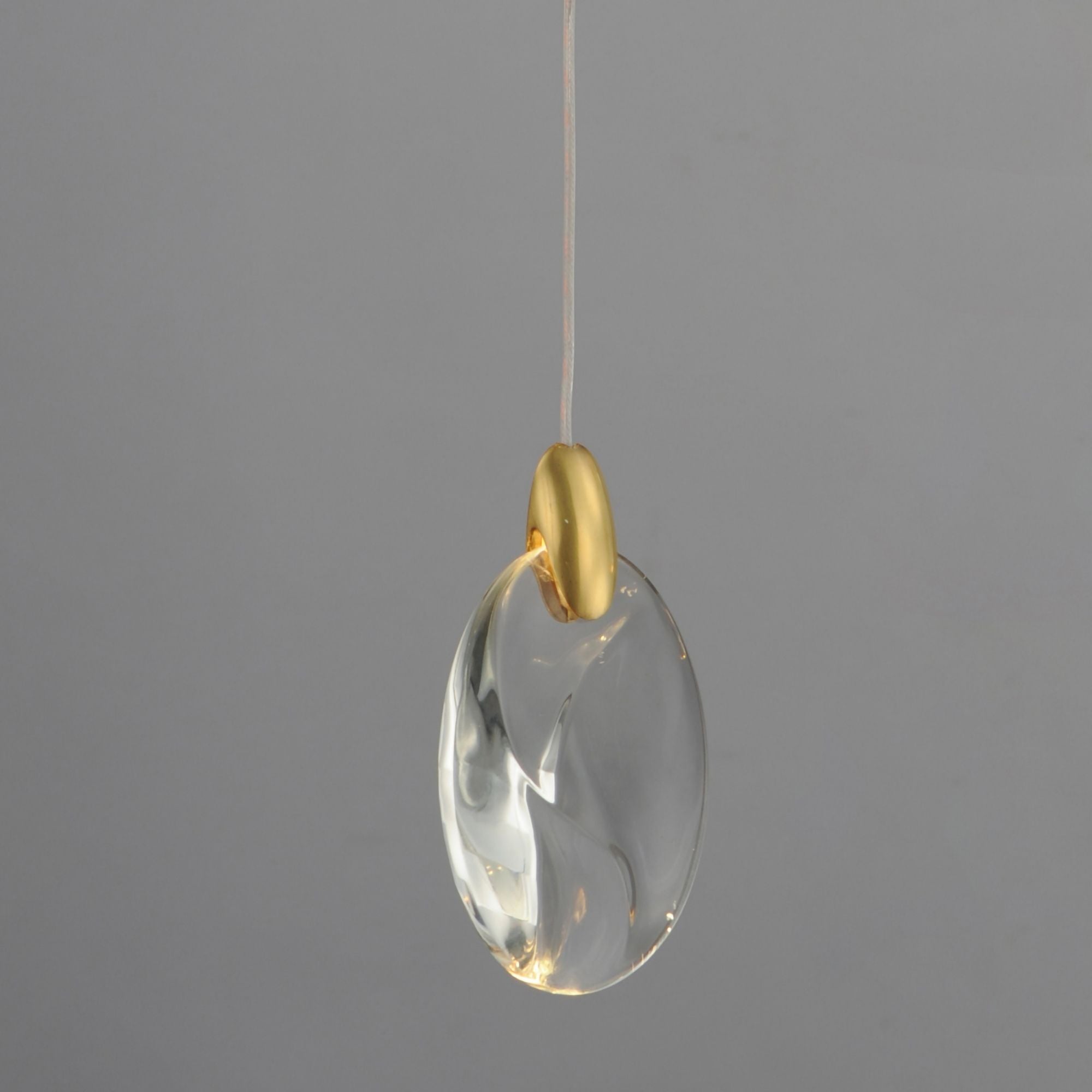 Pebble 5" LED Mini Pendant, Black & Polished Gold Finish