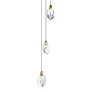 Pebble 8" LED Pendant, Black & Polished Gold Finish
