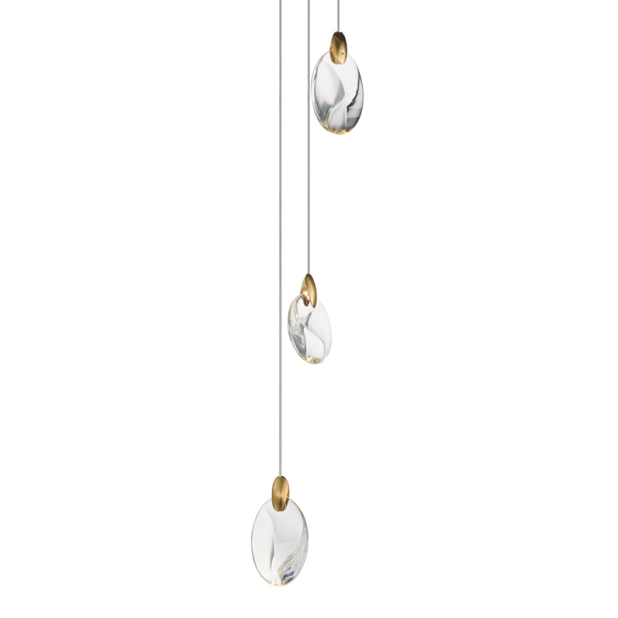 Pebble 8" LED Pendant, Black & Polished Gold Finish