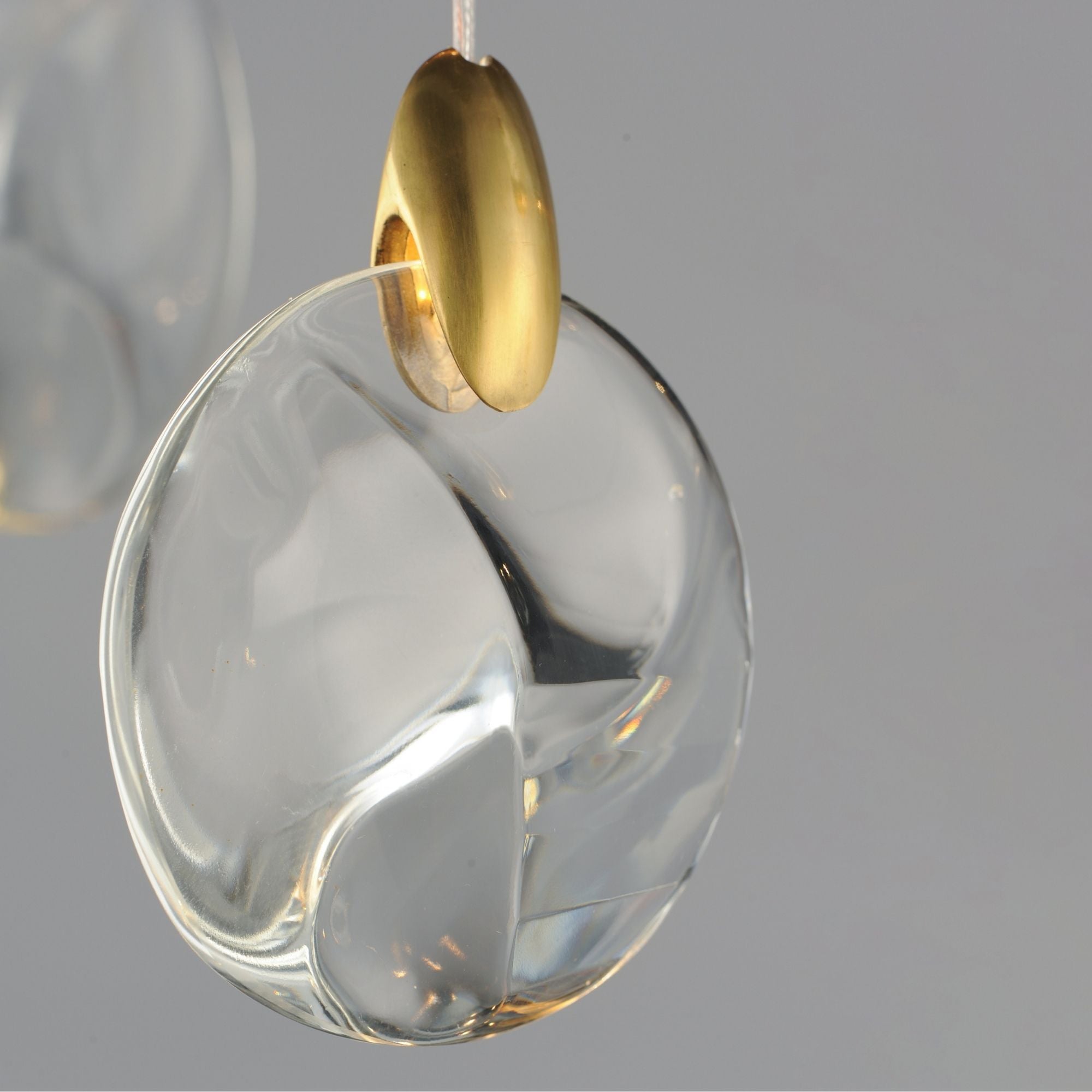 Pebble 8" LED Pendant, Black & Polished Gold Finish