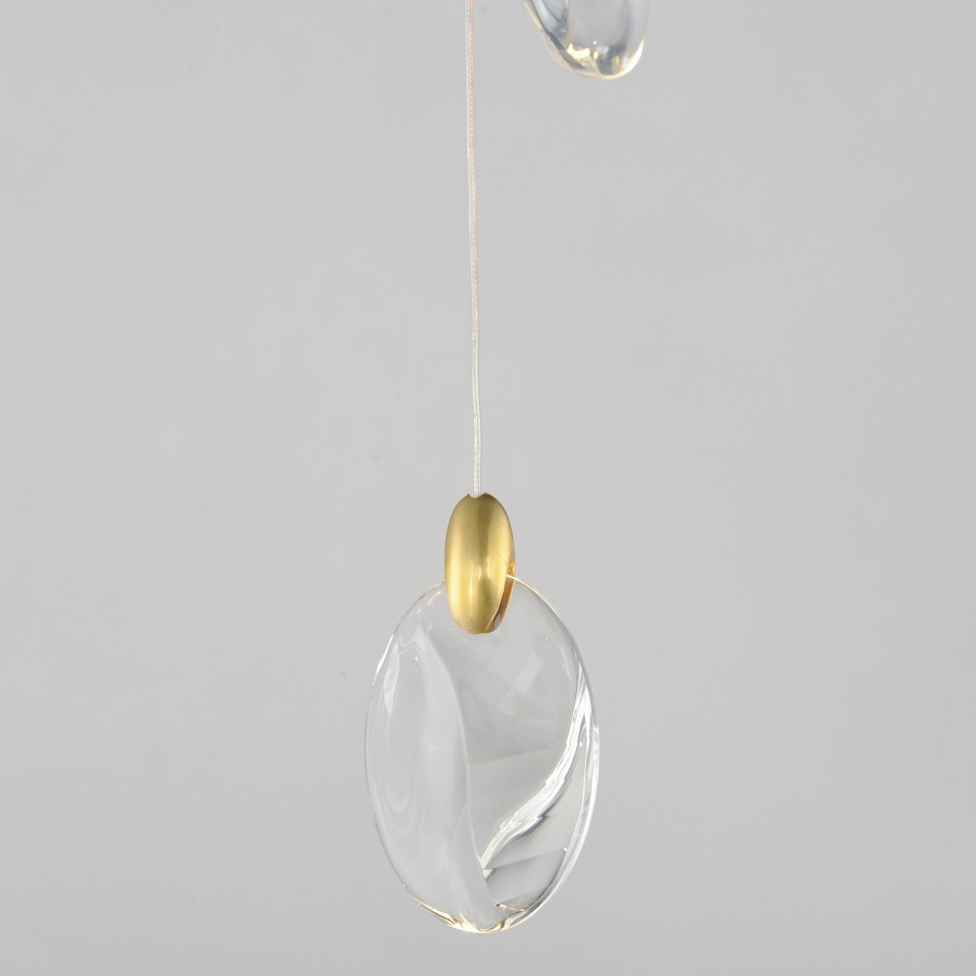 Pebble 8" LED Pendant, Black & Polished Gold Finish