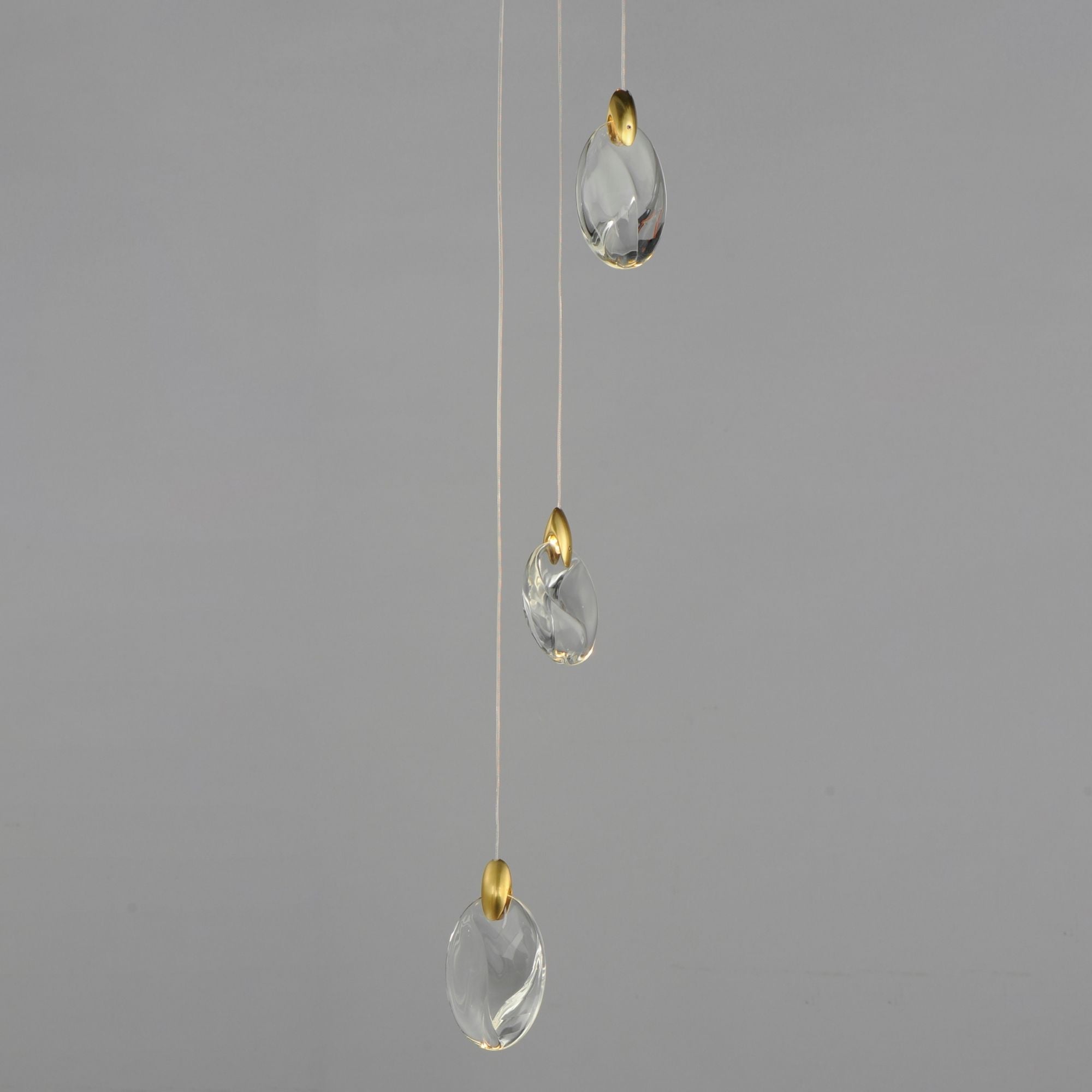 Pebble 8" LED Pendant, Black & Polished Gold Finish