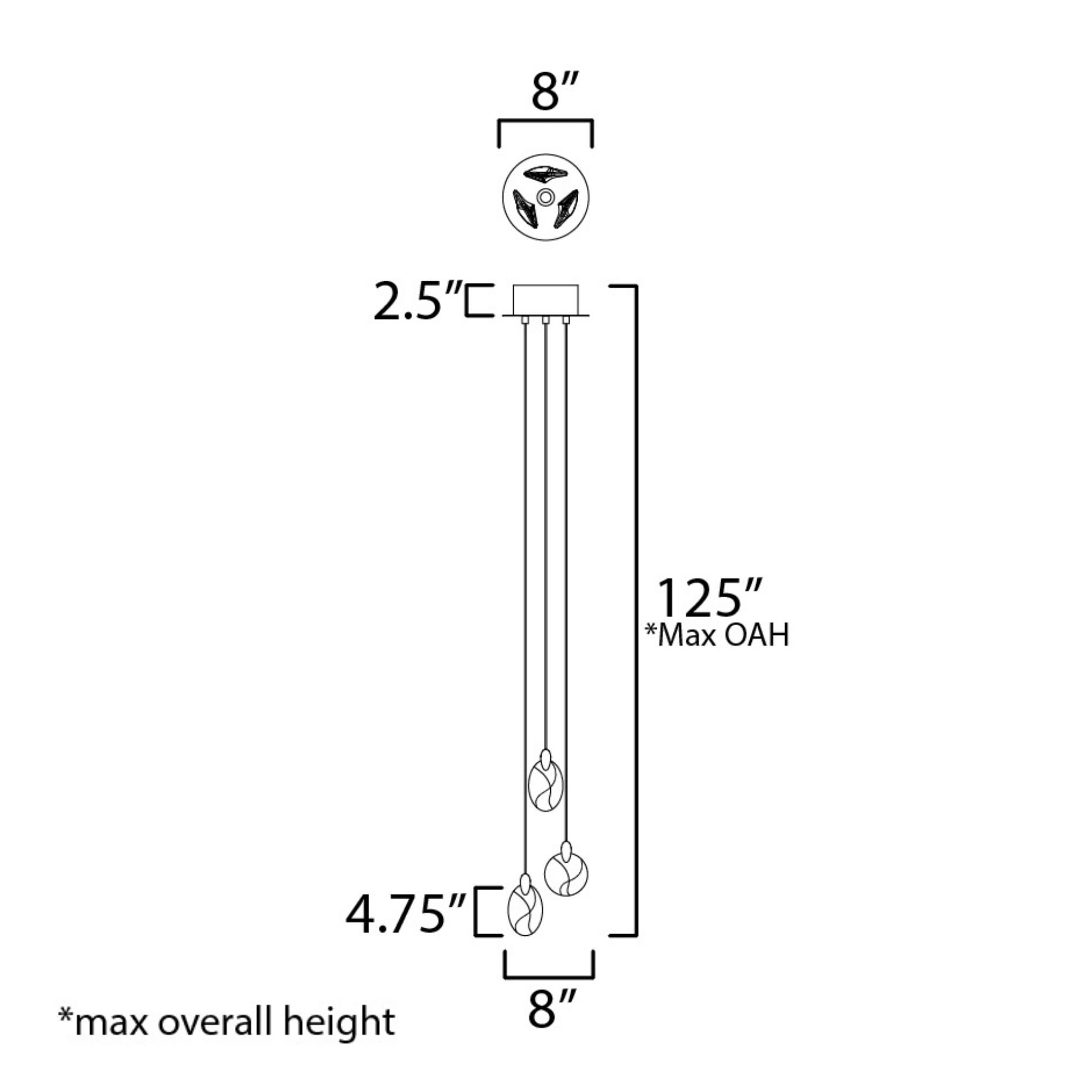 Pebble 8" LED Pendant, Black & Polished Gold Finish