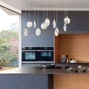 ET2 Lighting - Pebble 36" LED Linear Pendant, Black & Polished Gold Finish | Bees Lighting