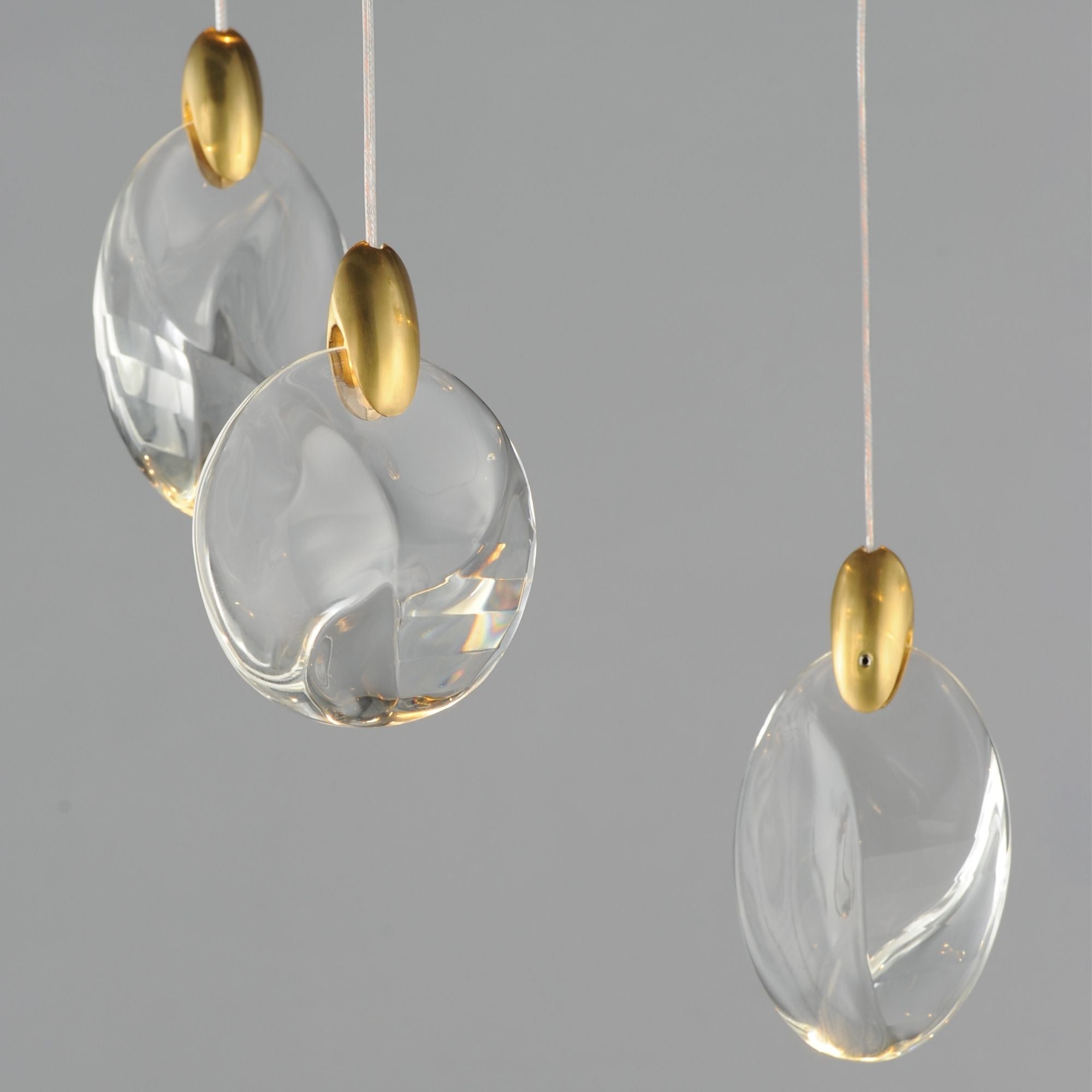 Pebble 36" LED Linear Pendant, Black & Polished Gold Finish