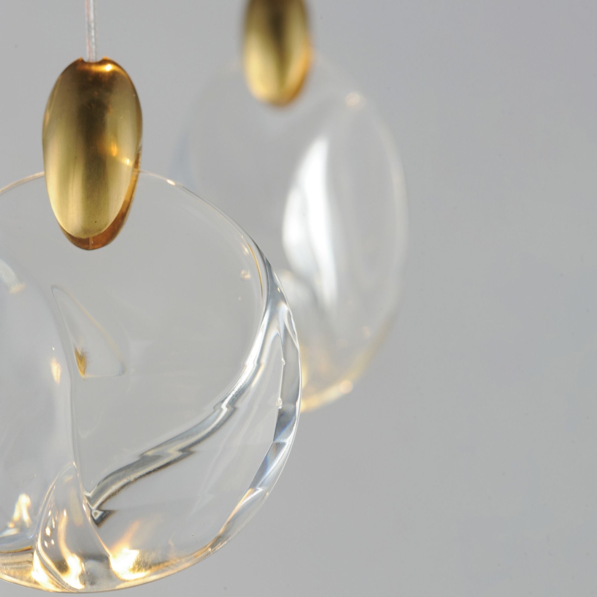 Pebble 36" LED Linear Pendant, Black & Polished Gold Finish