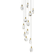 Pebble 16" LED Pendant, Black & Polished Gold Finish