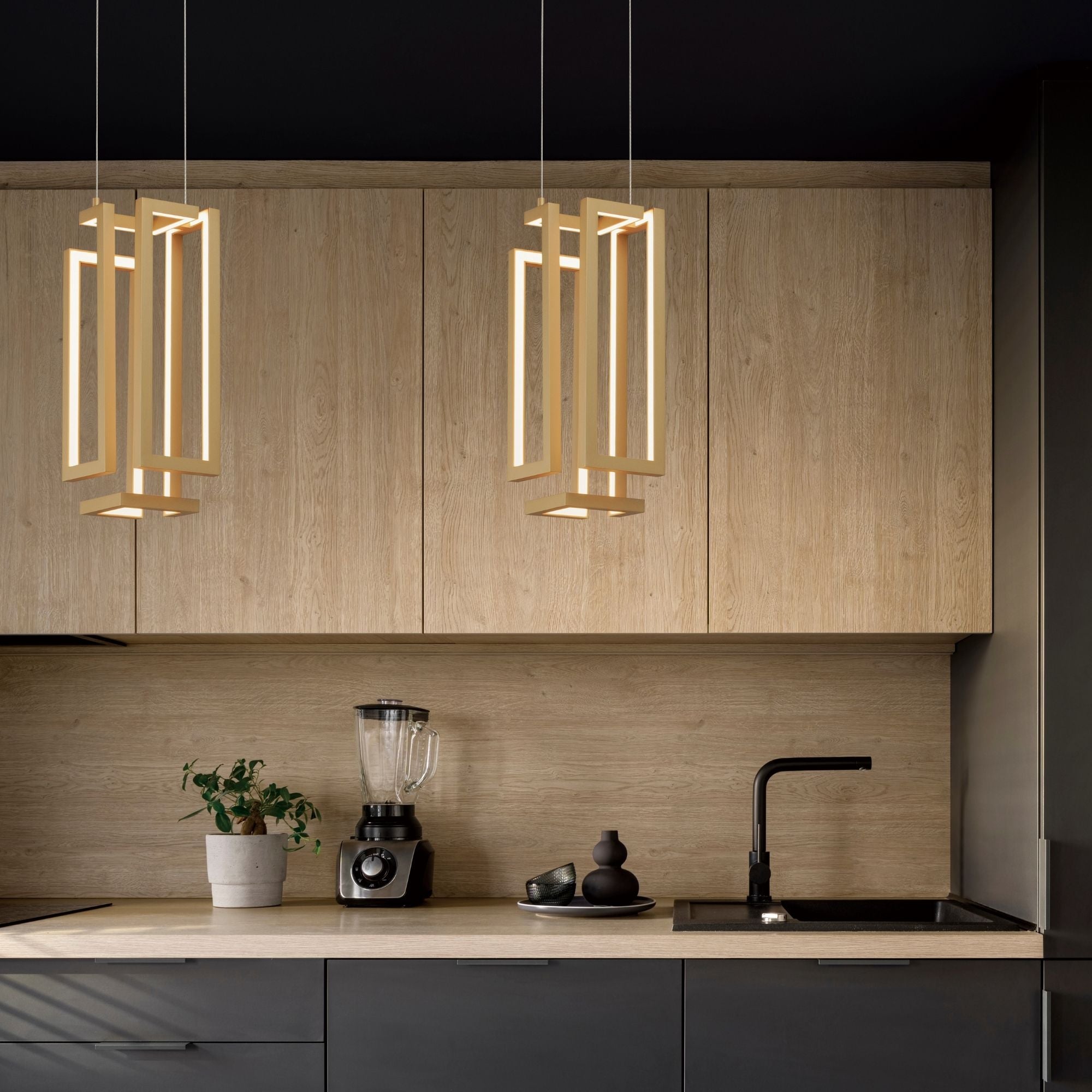Penrose 18" LED Pendant, Gold Finish