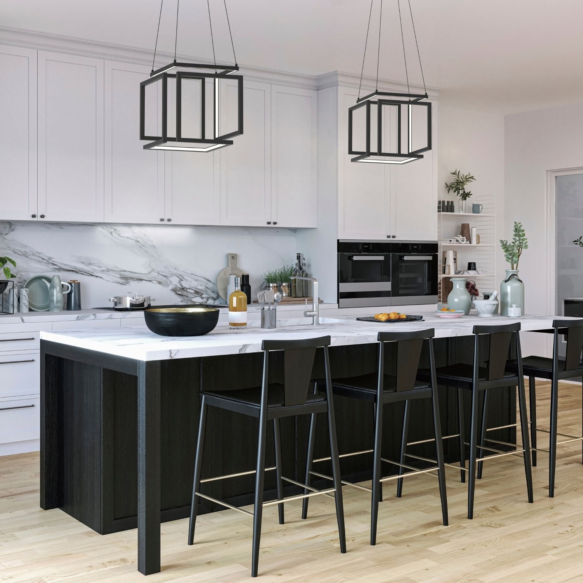 Penrose 16" LED Pendant, 120-277V, Black Finish