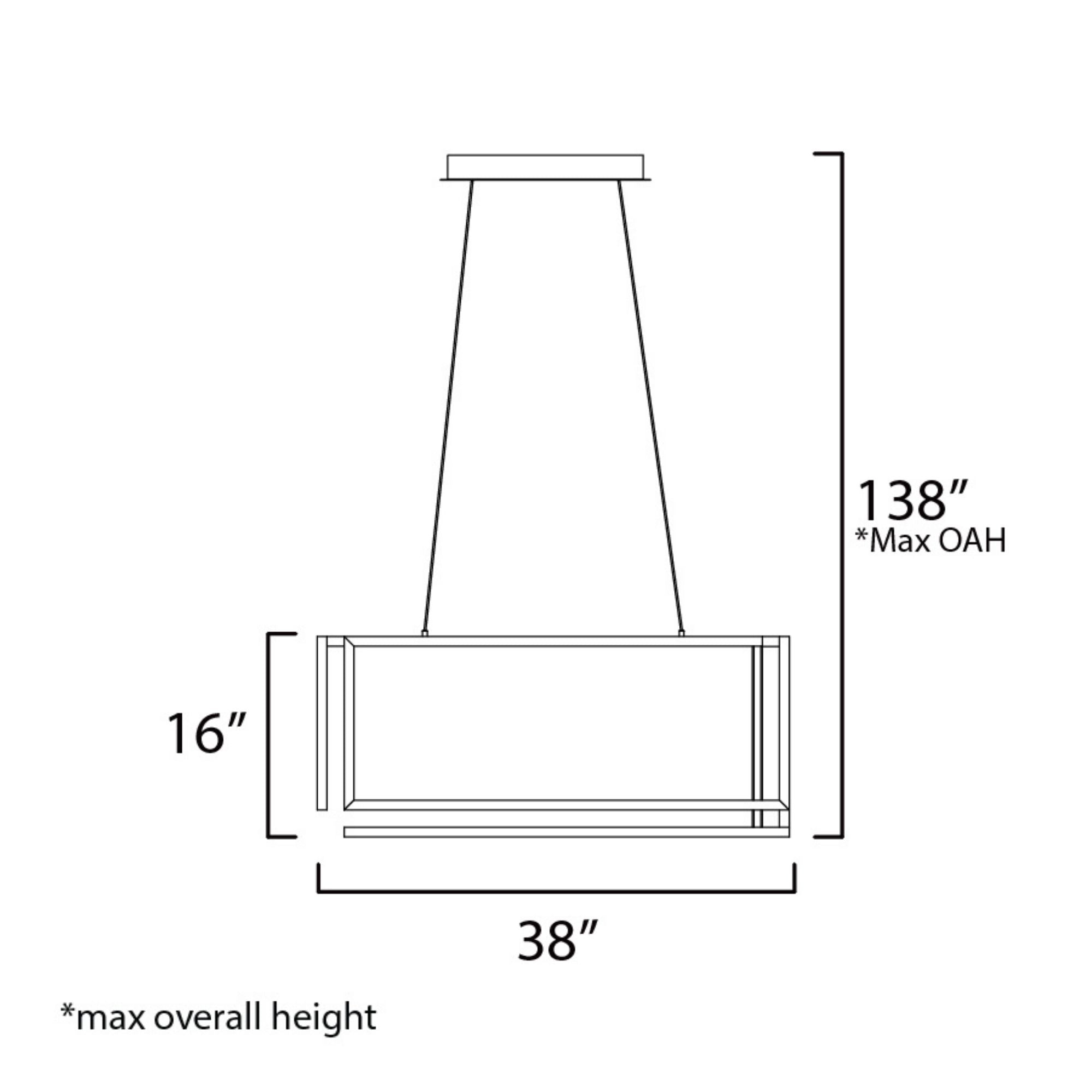 Penrose 38" Linear LED Pendant, 120-277V, Gold Finish