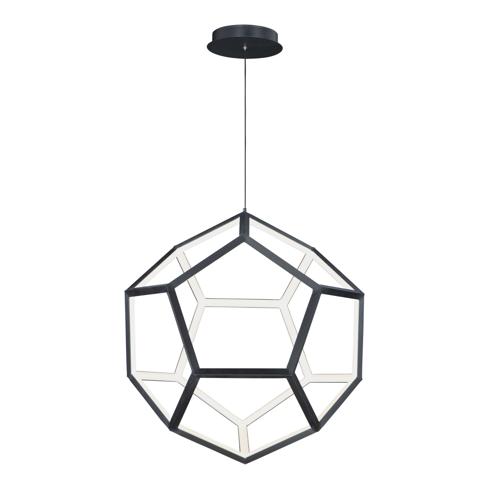 Penta 22" Medium LED Pendant, Black Finish
