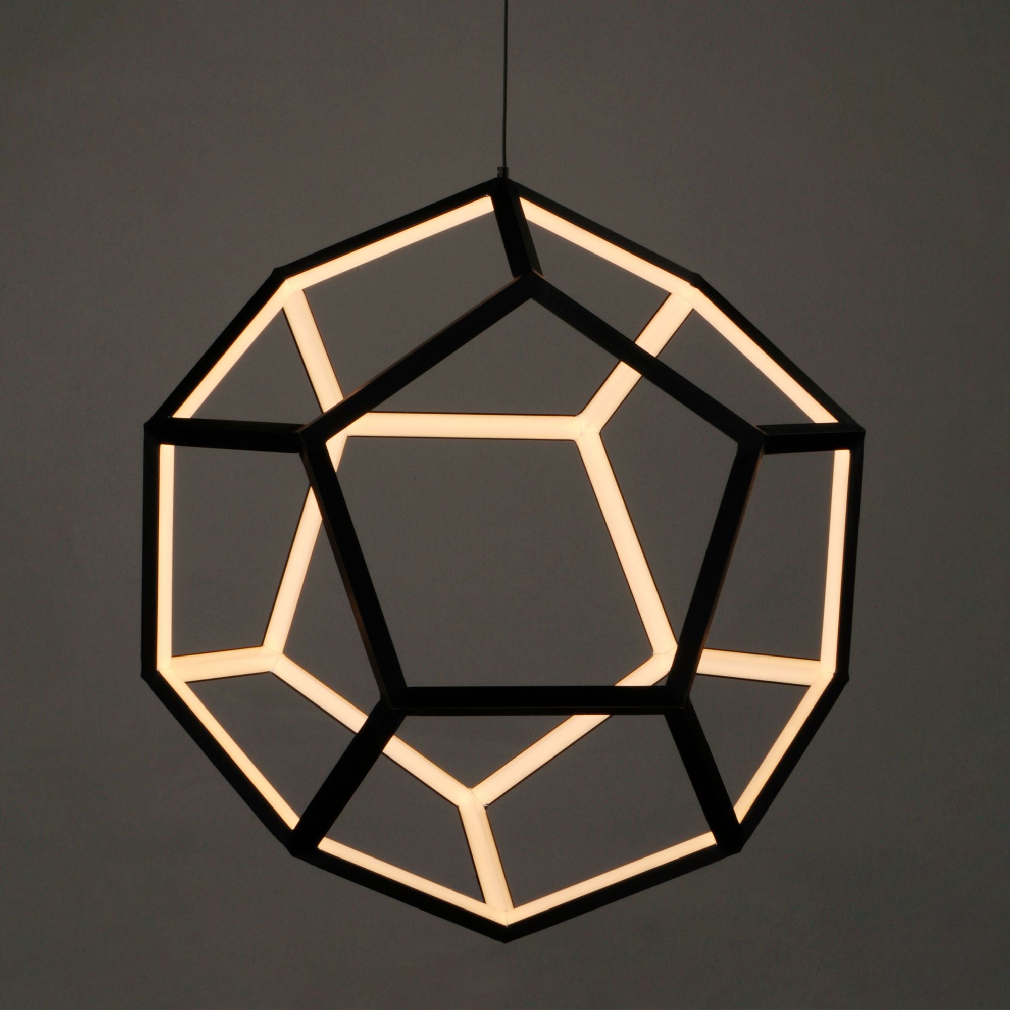 Penta 28" Large LED Pendant, Black Finish