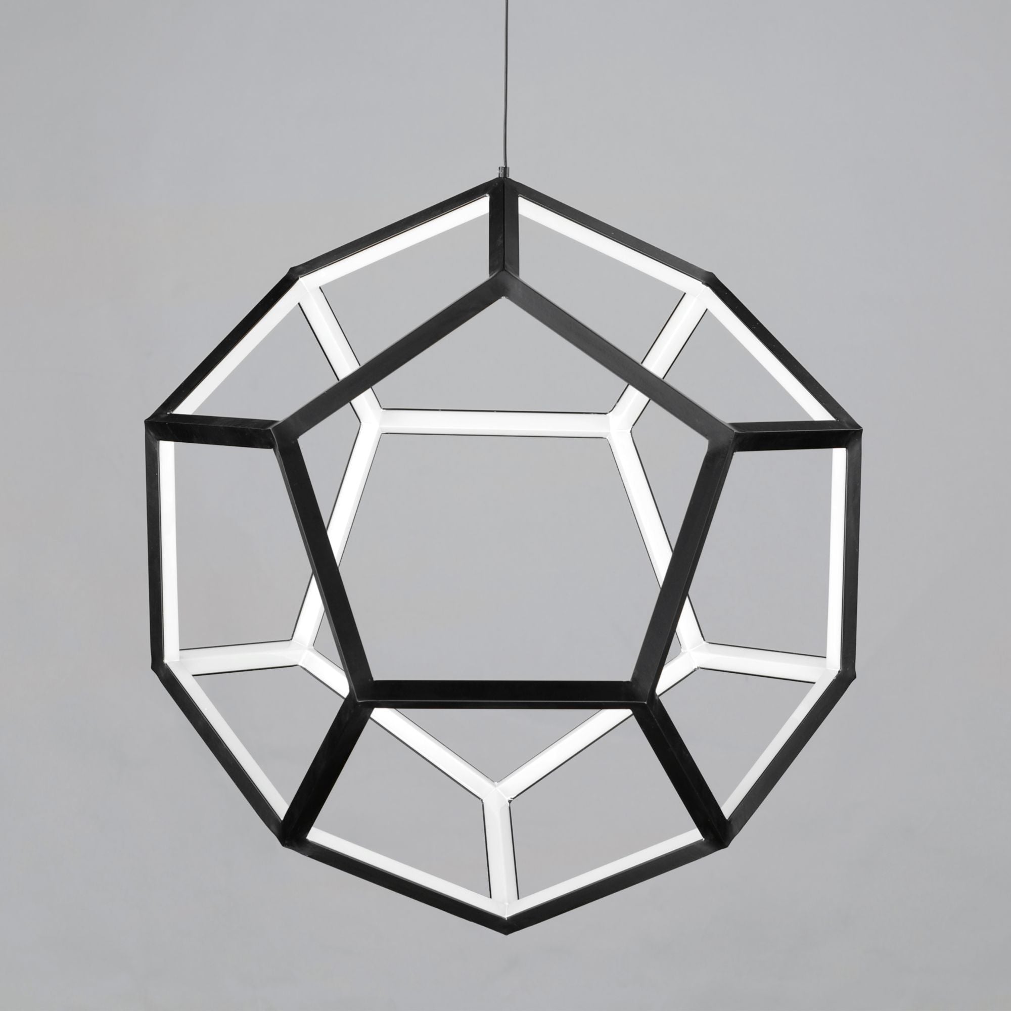 Penta 28" Large LED Pendant, Black Finish