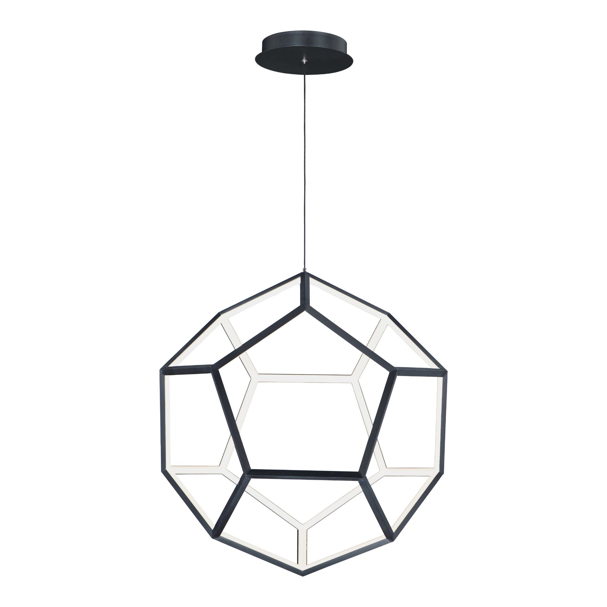 Penta 28" Large LED Pendant, Black Finish