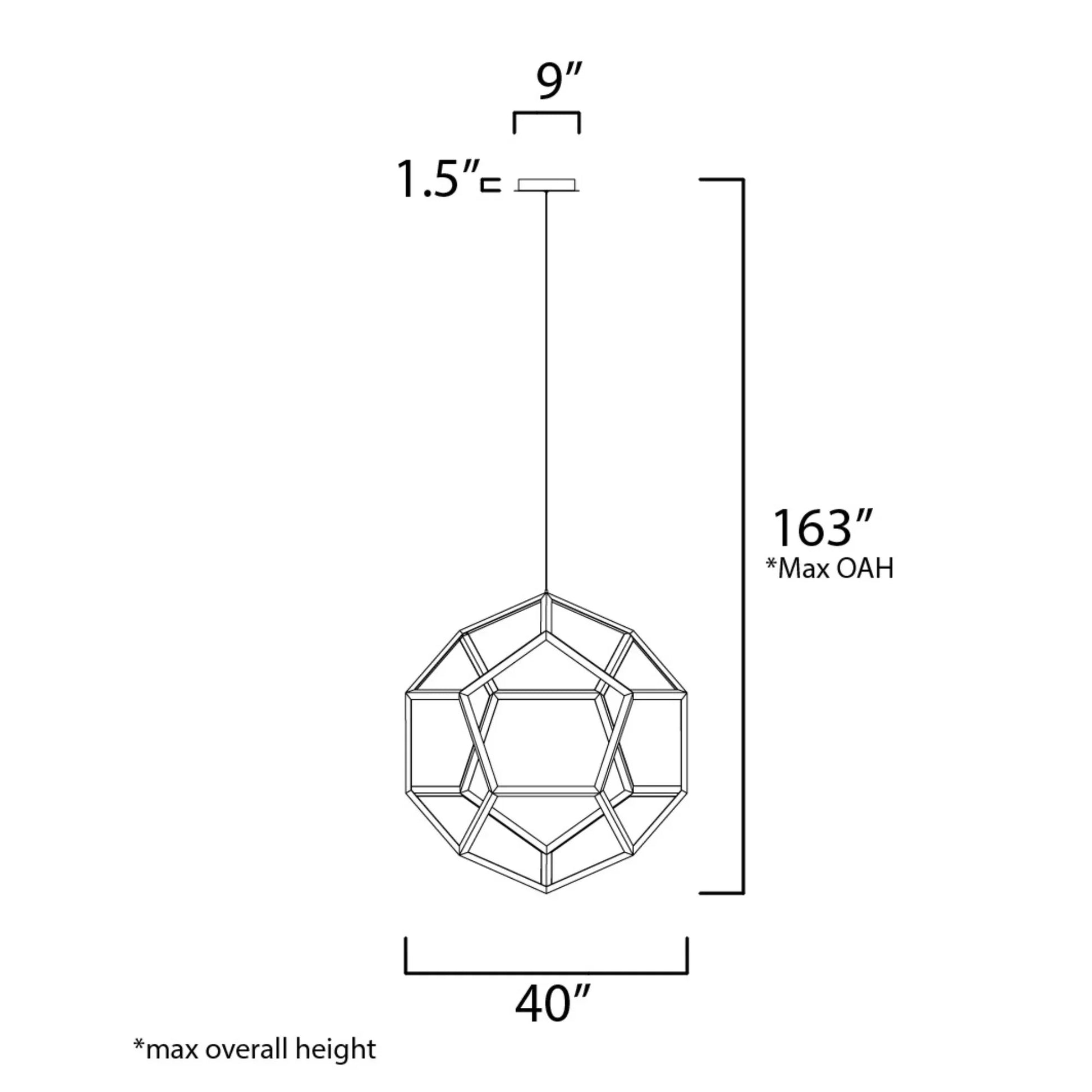 ET2 Lighting - Penta 40" X-Large LED Pendant, Black Finish | Bees Lighting