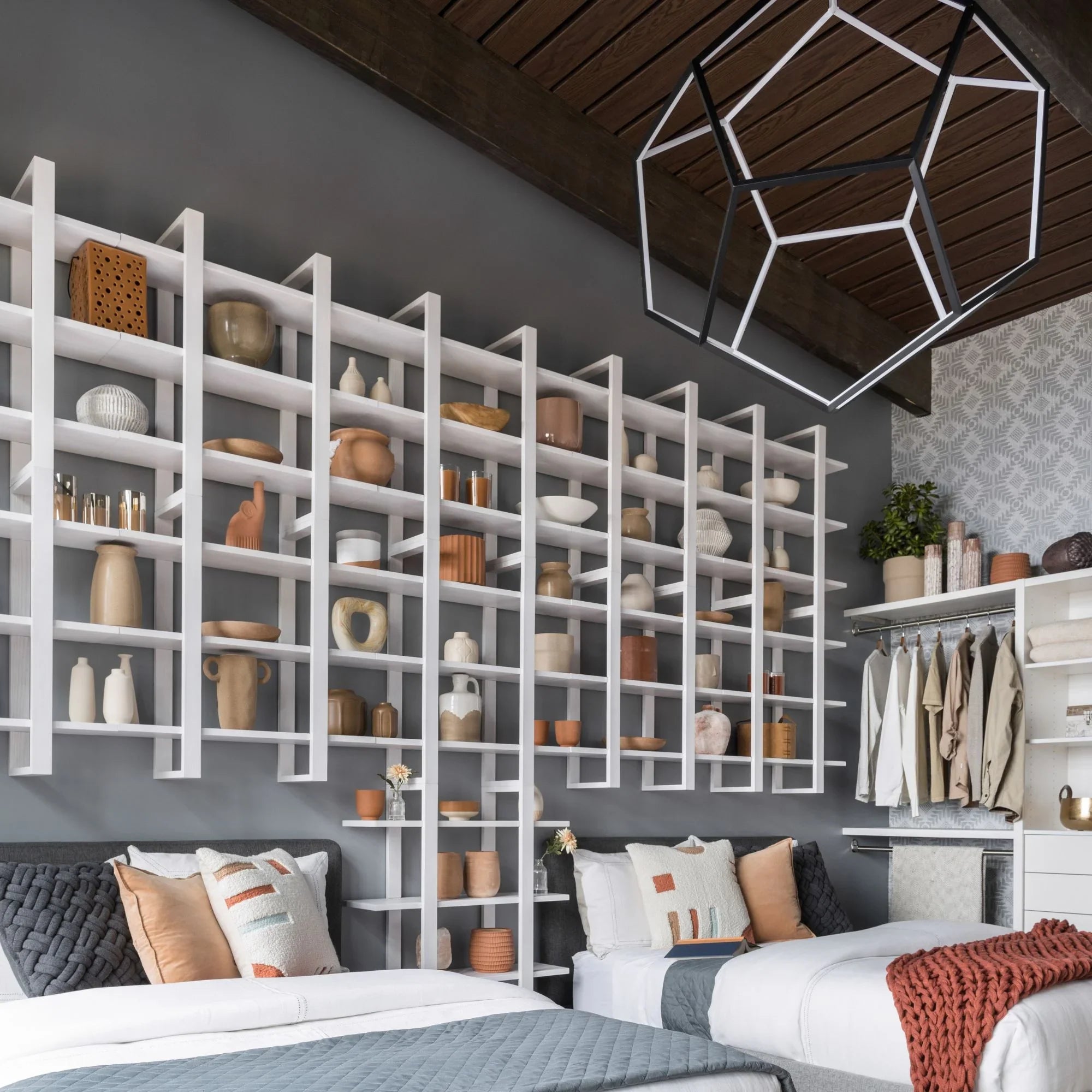 ET2 Lighting - Penta 40" X-Large LED Pendant, Black Finish | Bees Lighting