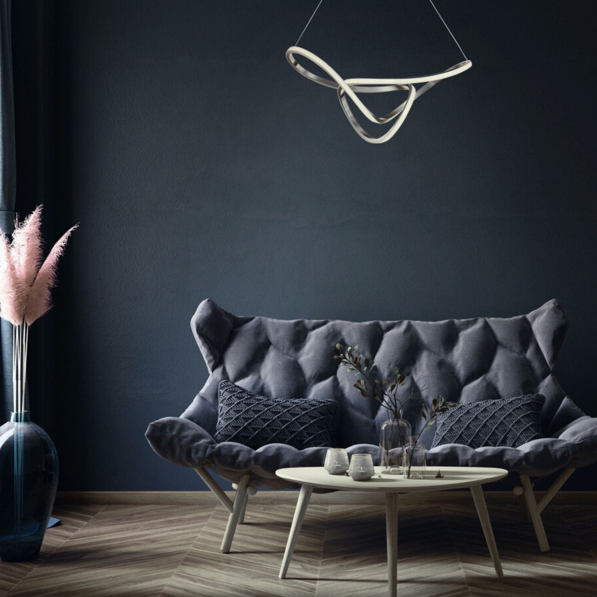 Perpetual 32" LED Pendant, Black Chrome Finish