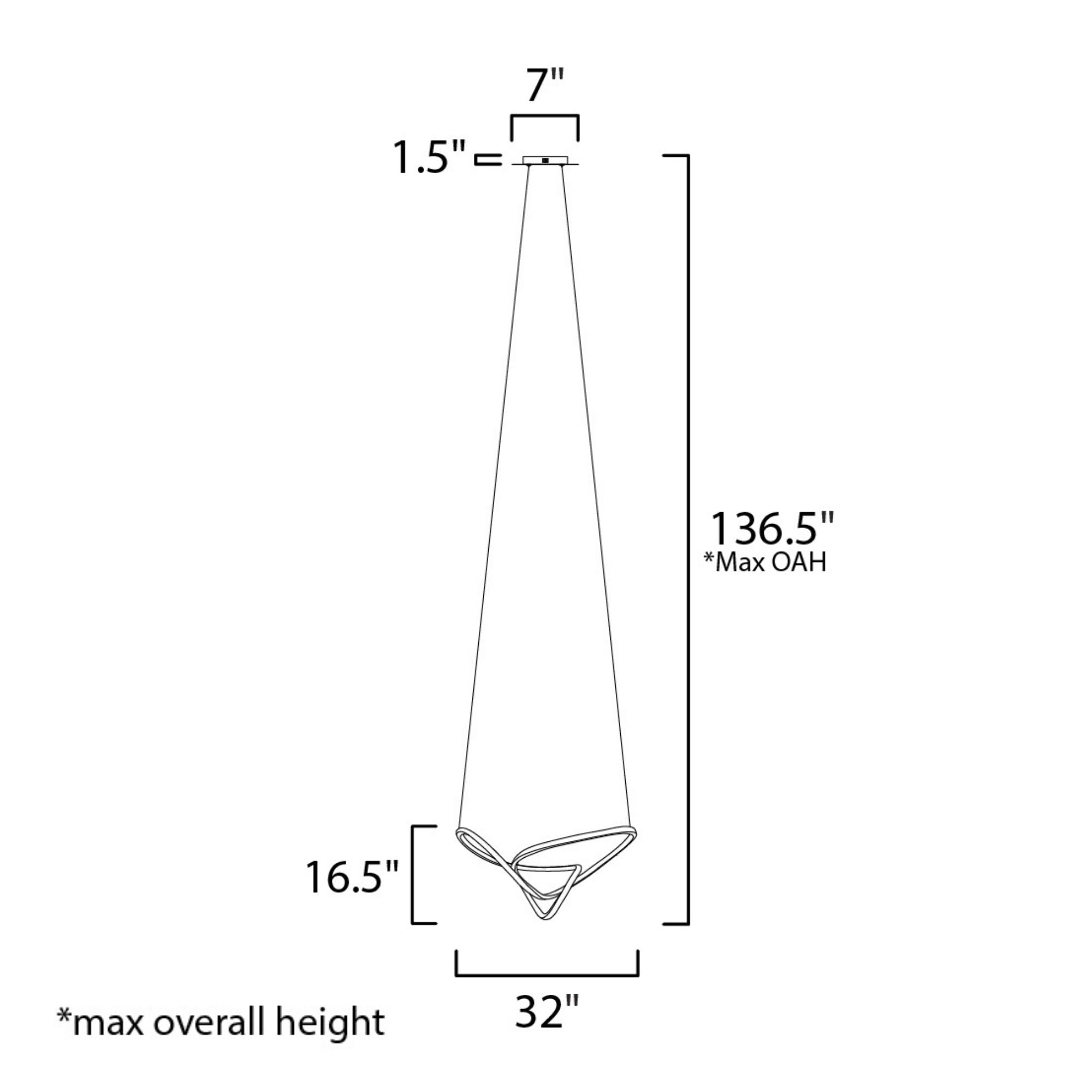 Perpetual 32" LED Pendant, Black Chrome Finish