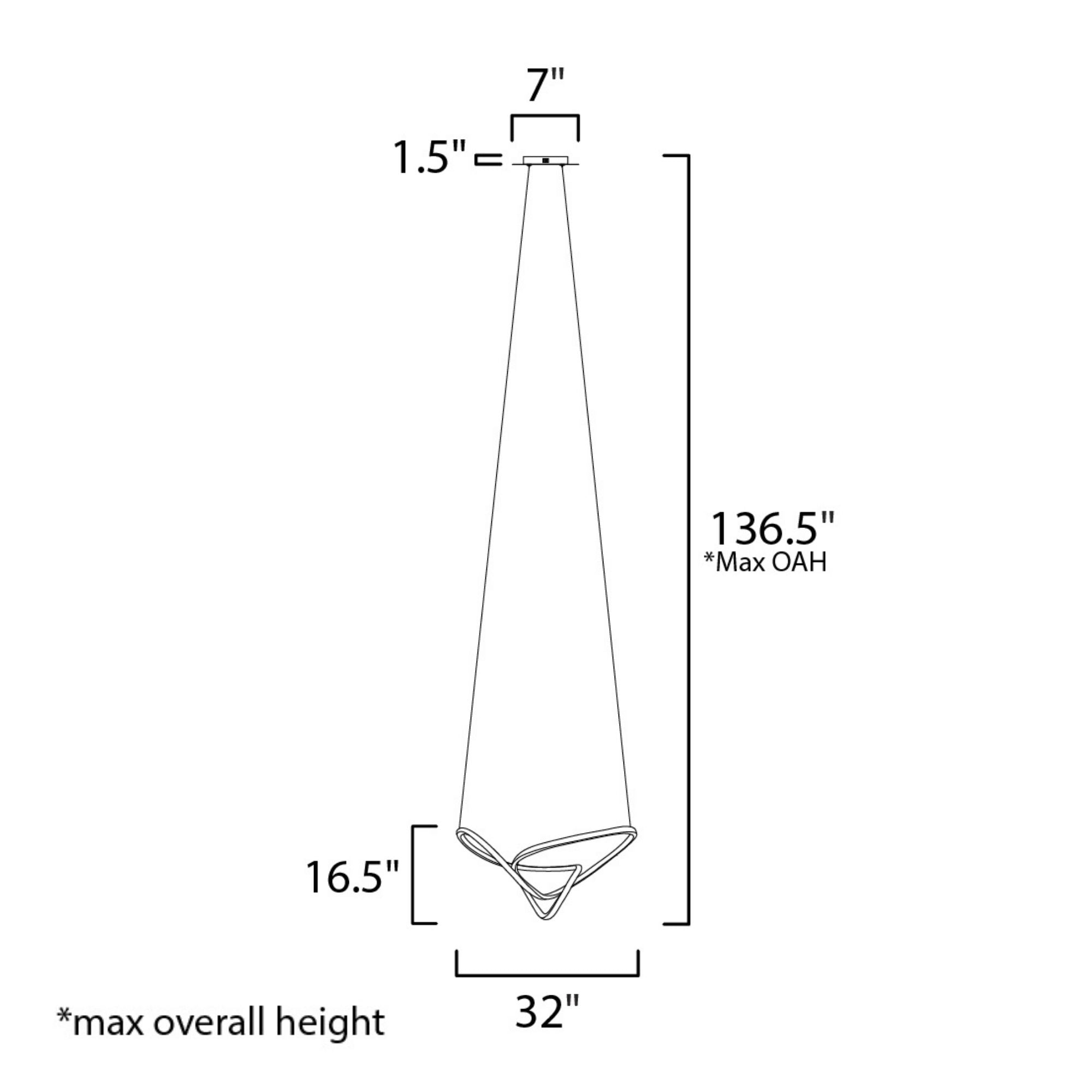 Perpetual 32" LED Pendant, Brushed Champagne Finish