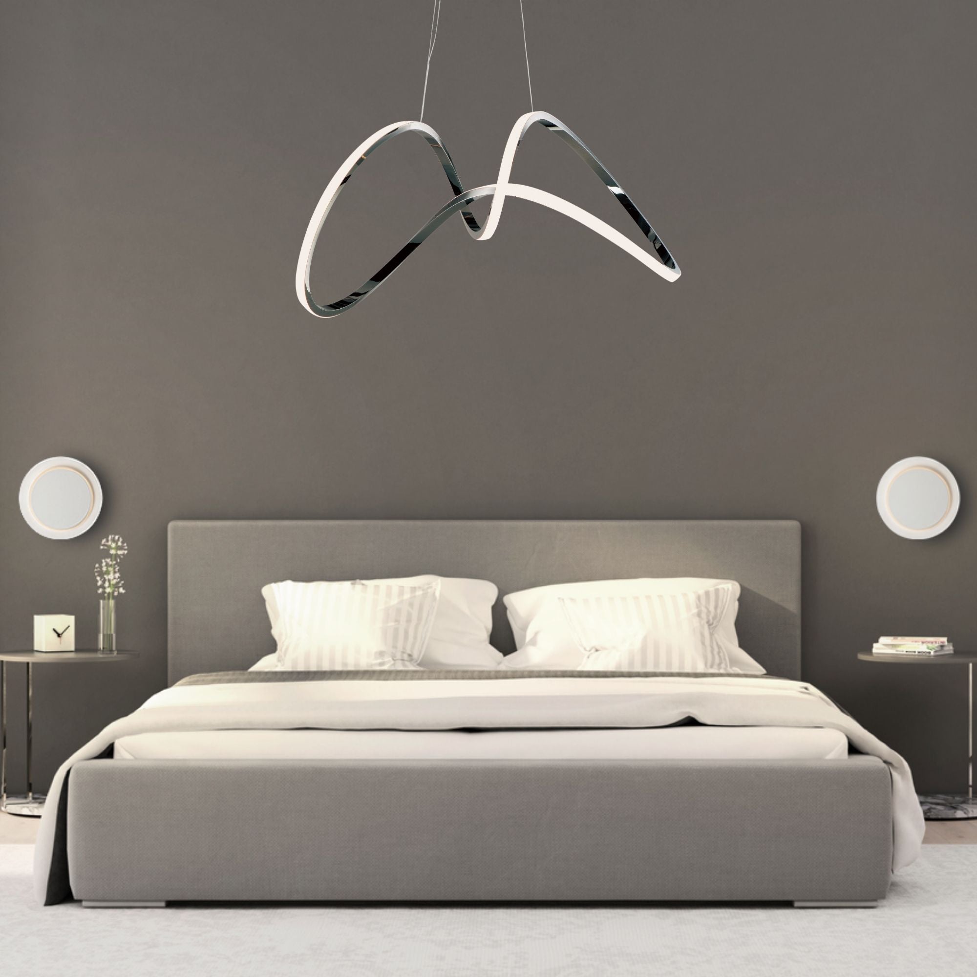 Perpetual 37" LED Pendant, Black Chrome Finish