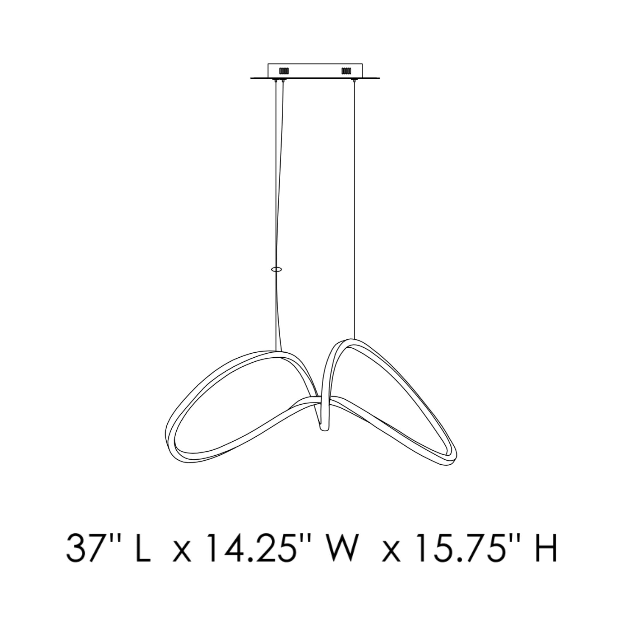 Perpetual 37" LED Pendant, Brushed Champagne Finish