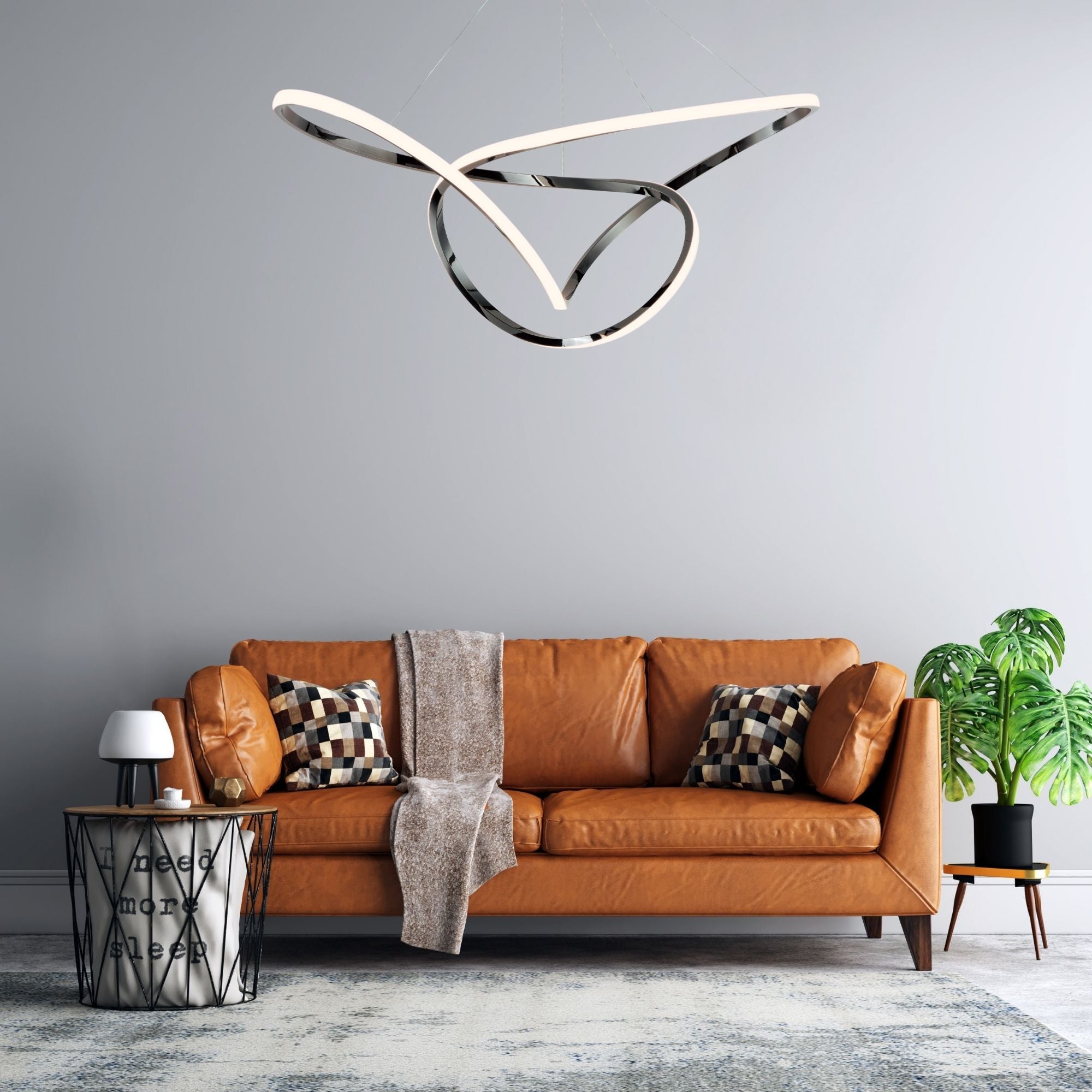 Perpetual 43" LED Pendant, Black Chrome Finish