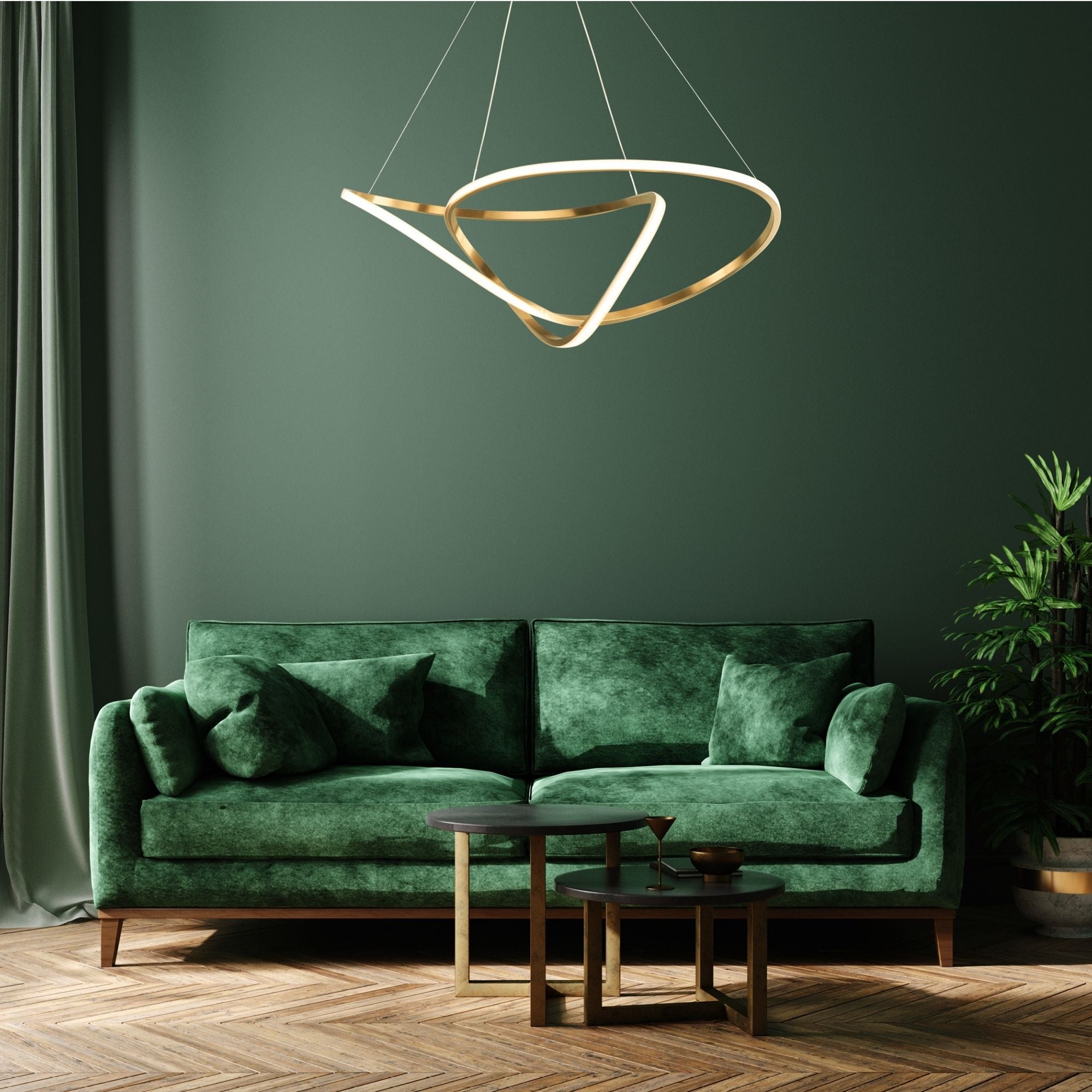 Perpetual 43" LED Pendant, Brushed Champagne Finish