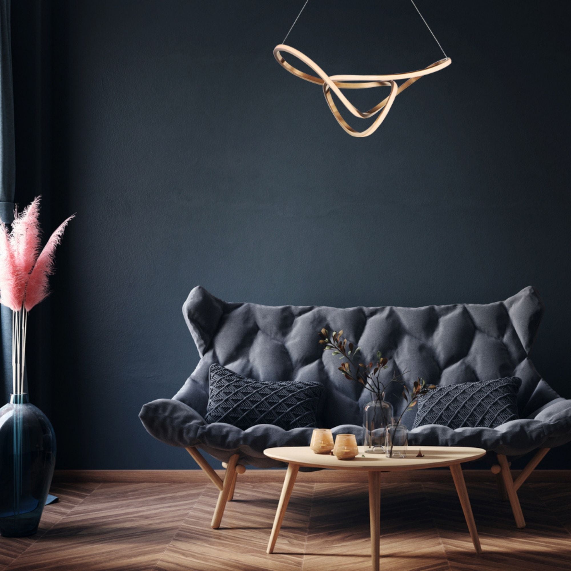 Perpetual 43" LED Pendant, Brushed Champagne Finish