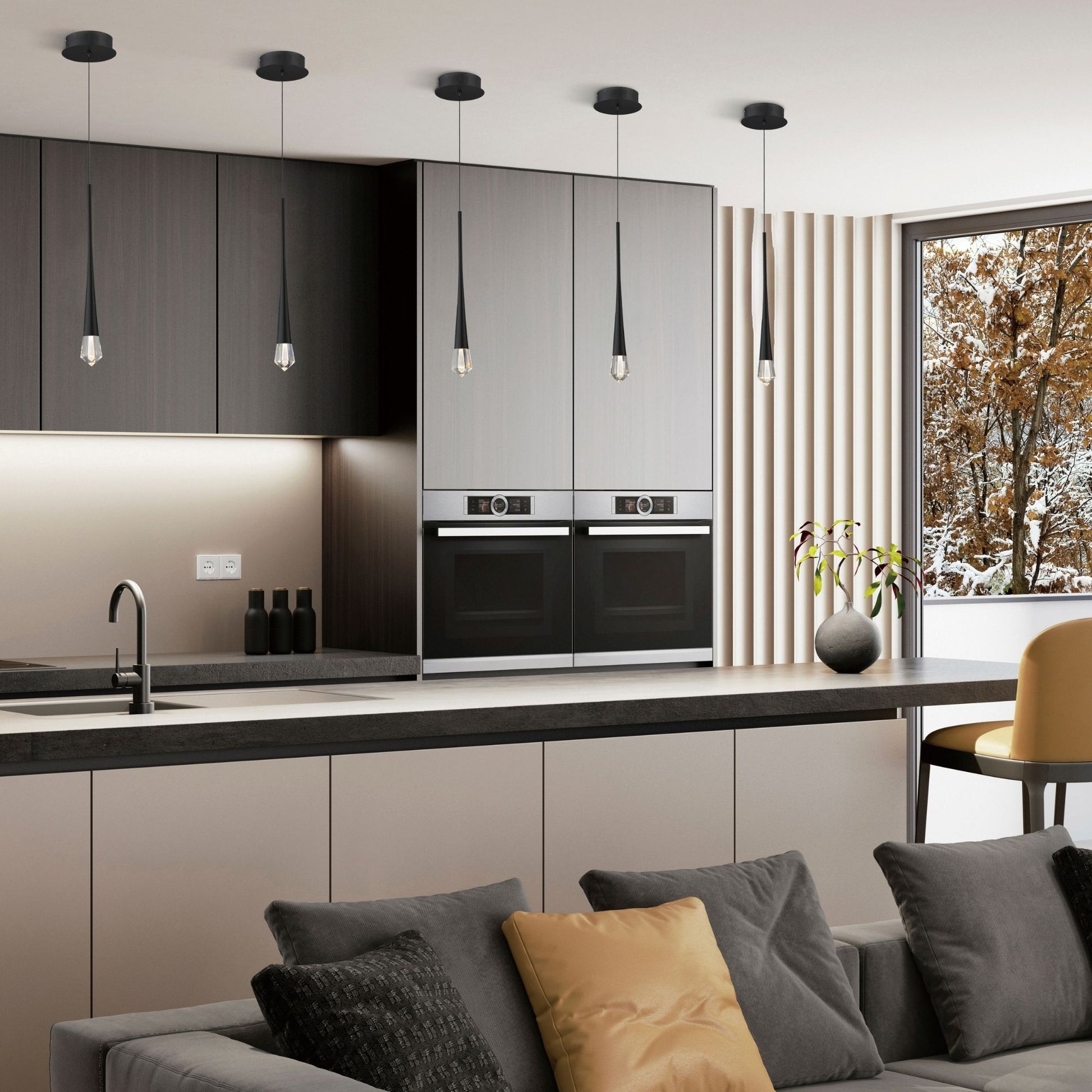 ET2 Lighting - Pierce LED Mini Pendant, Black Finish | Bees Lighting