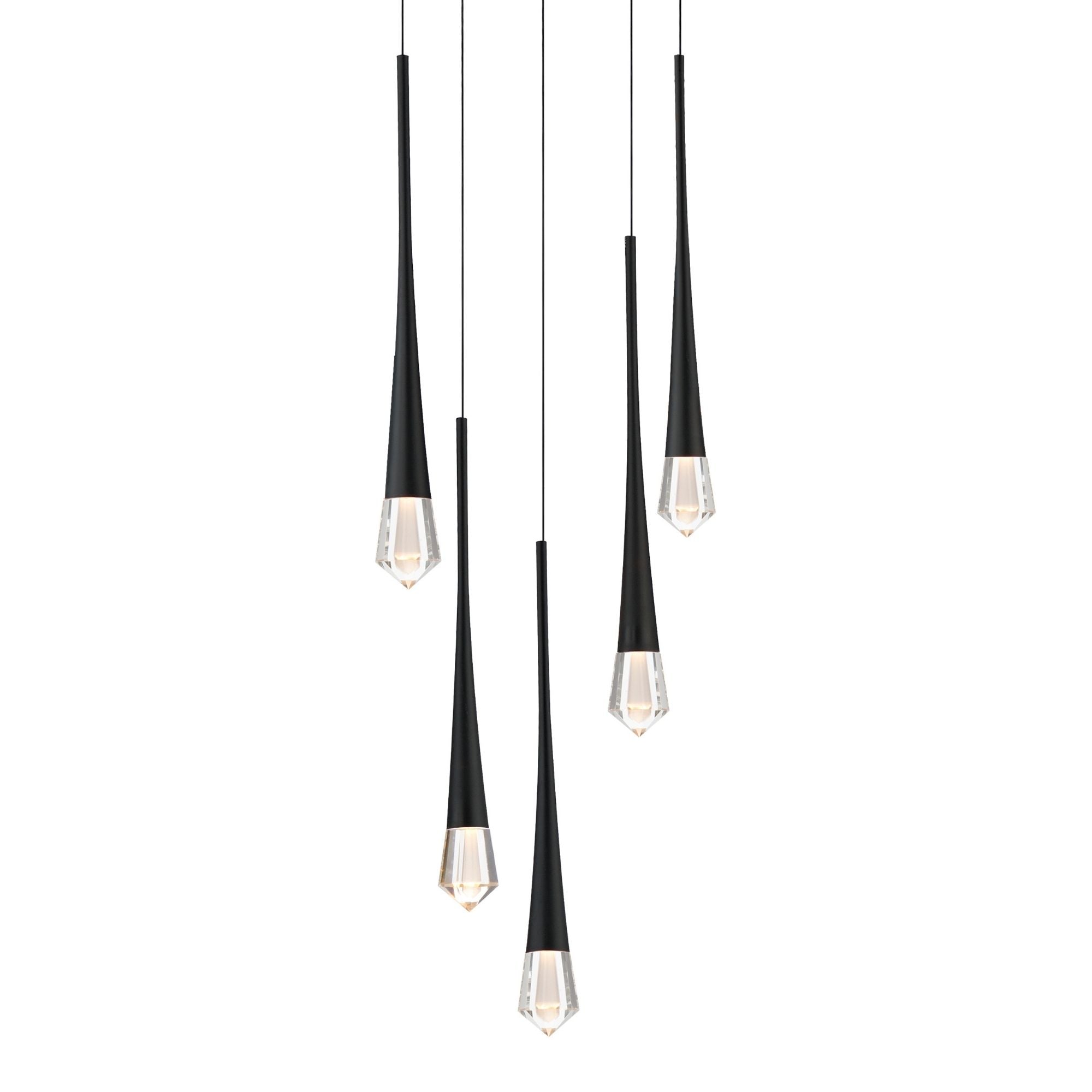 Pierce 13" 5-Light LED Pendant, Black Finish