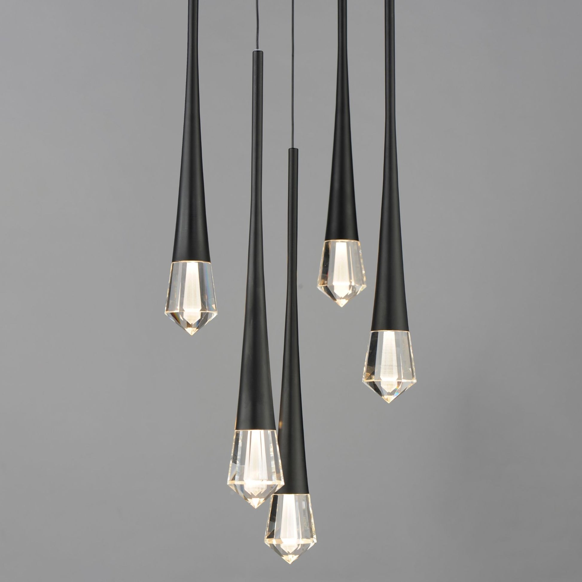 ET2 Lighting - Pierce 13" 5-Light LED Pendant, Black Finish | Bees Lighting