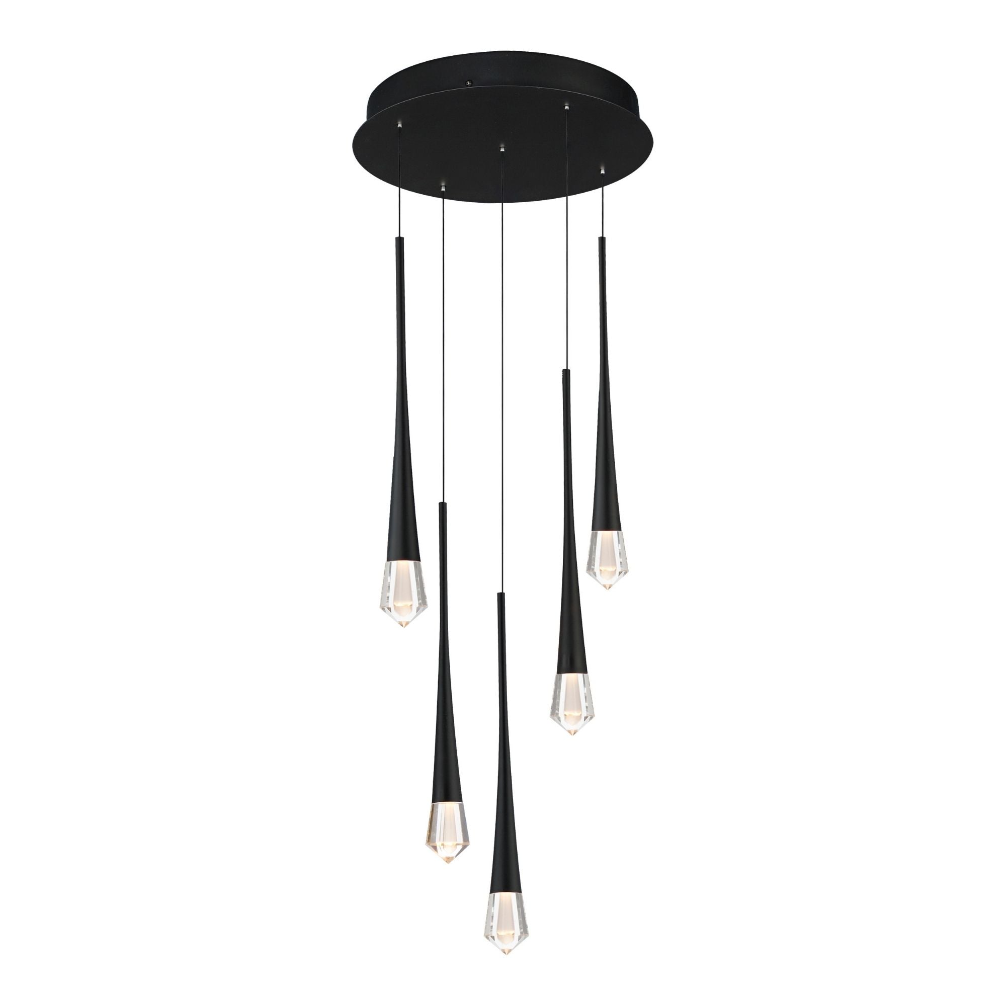 ET2 Lighting - Pierce 13" 5-Light LED Pendant, Black Finish | Bees Lighting