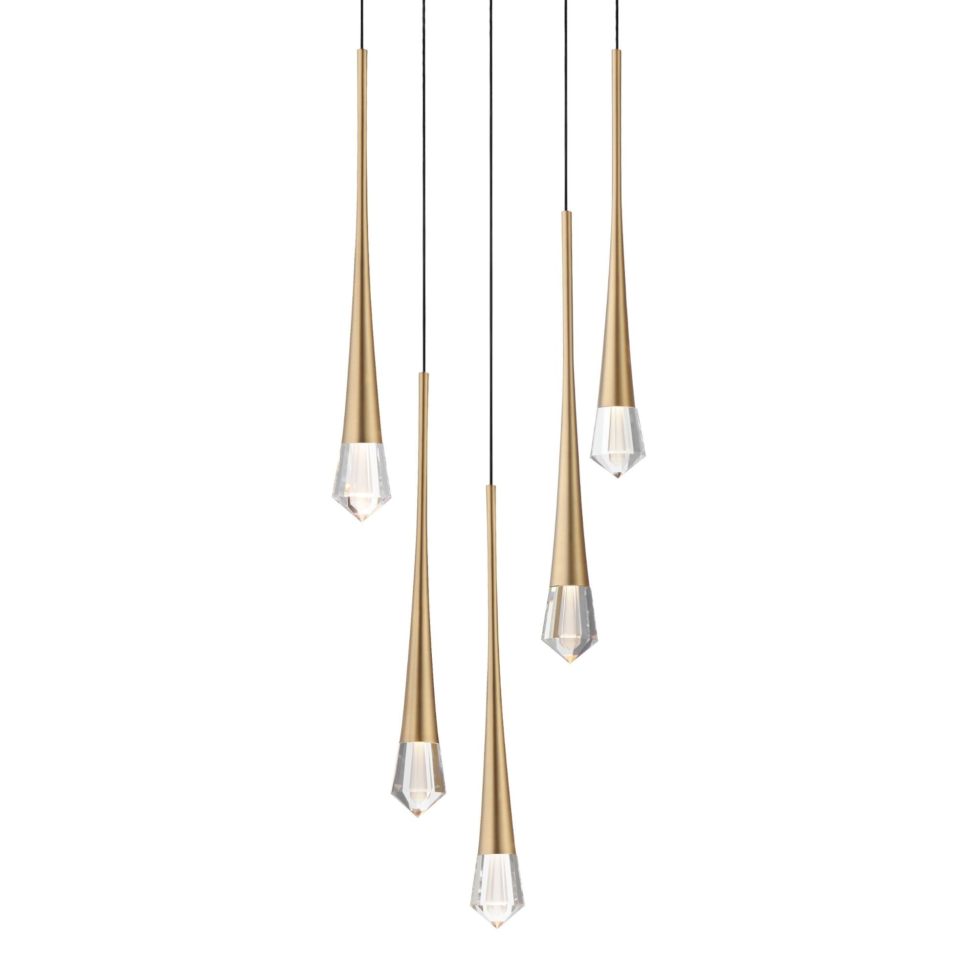 Pierce 13" 5-Light LED Pendant, Gold Finish