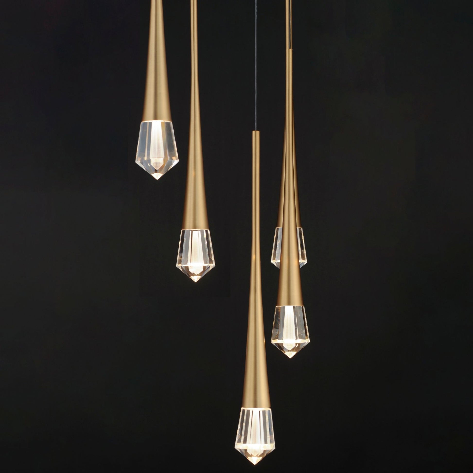 ET2 Lighting - Pierce 13" 5-Light LED Pendant, Gold Finish | Bees Lighting