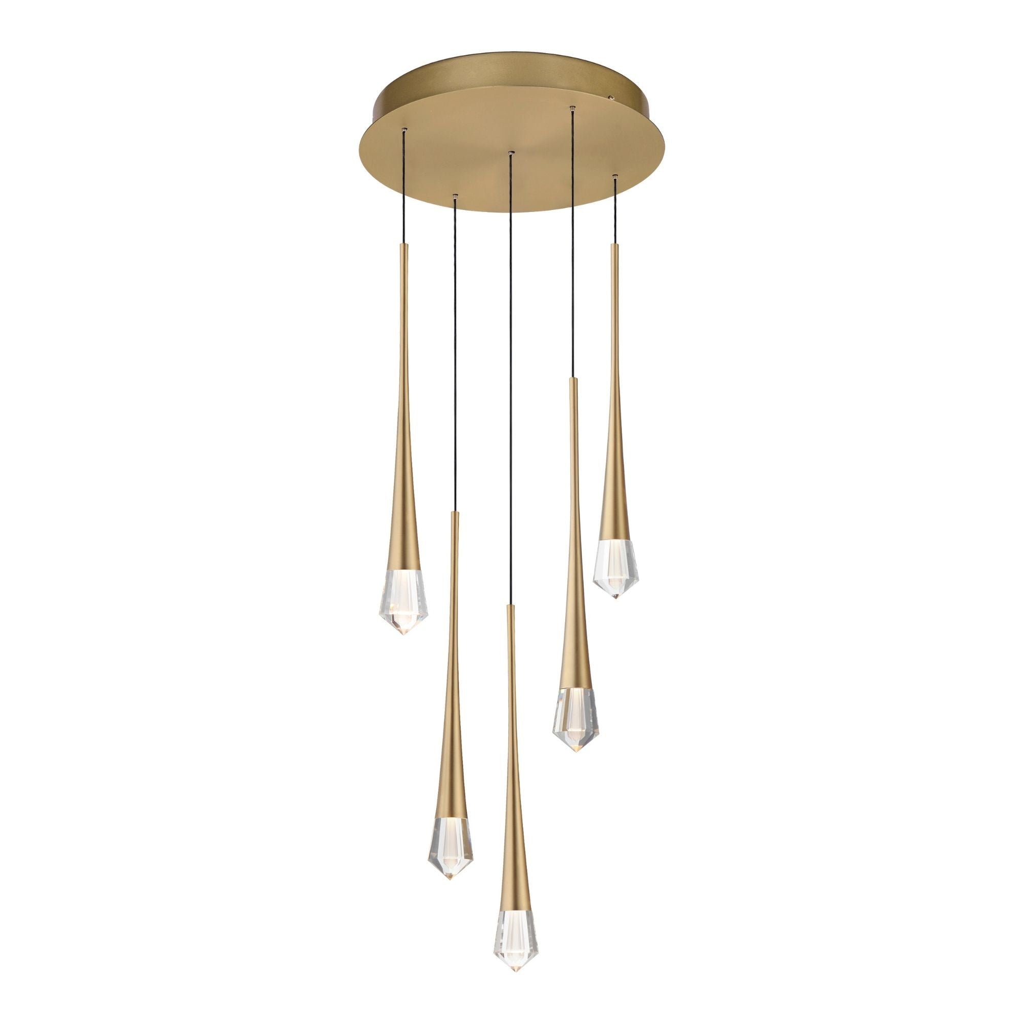 ET2 Lighting - Pierce 13" 5-Light LED Pendant, Gold Finish | Bees Lighting