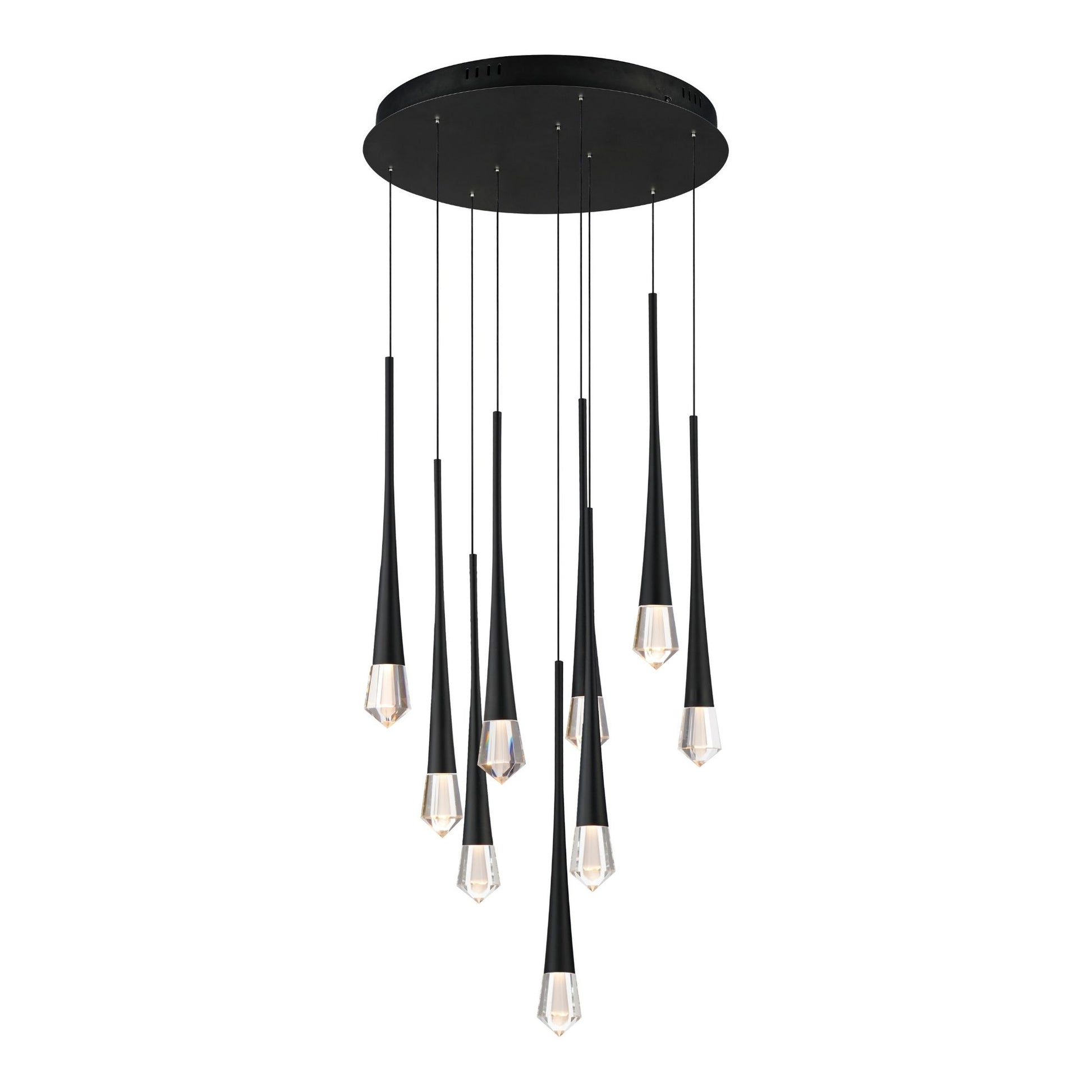 ET2 Lighting - Pierce 19" 9-Light LED Pendant, Black Finish | Bees Lighting