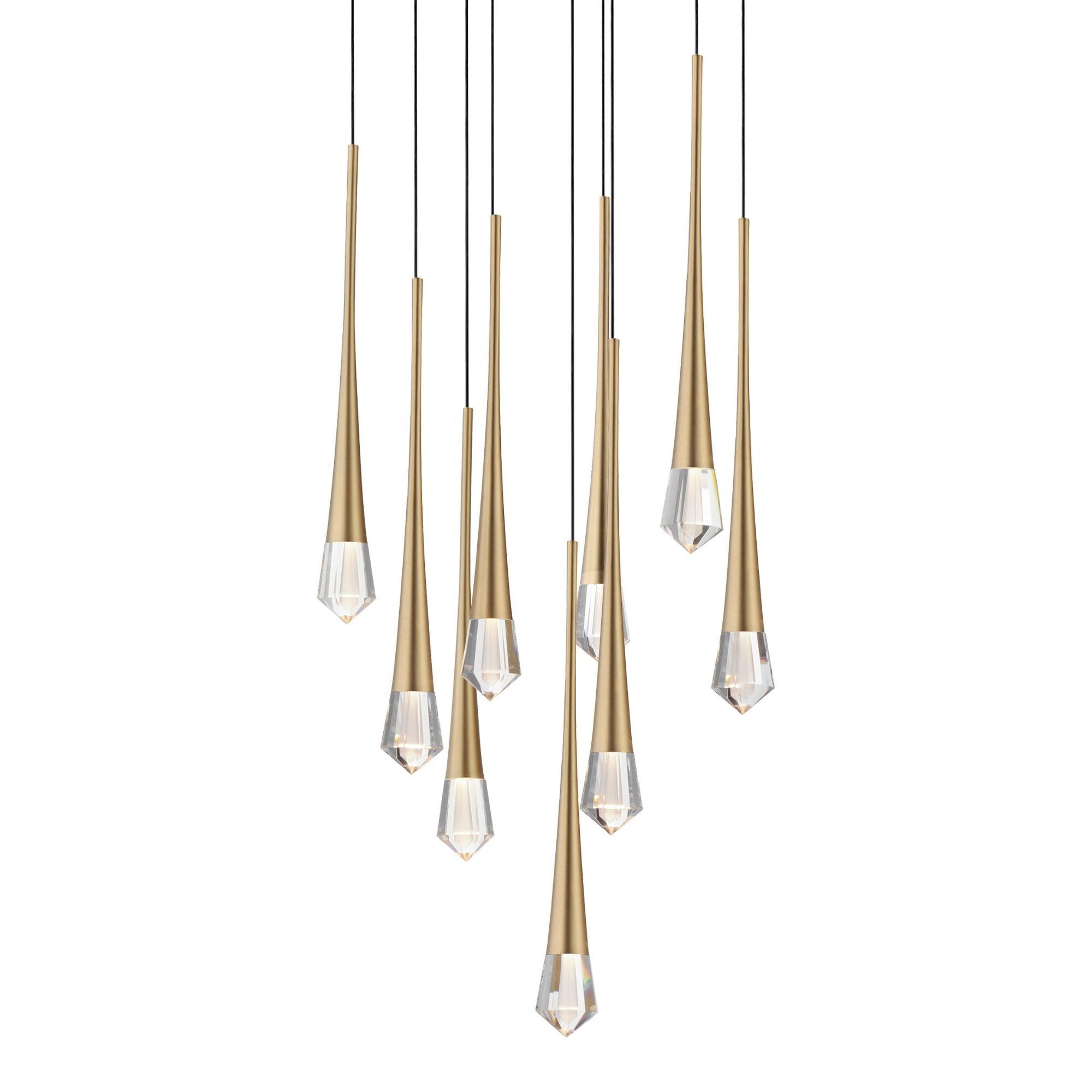 Pierce 19" 9-Light LED Pendant, Gold Finish