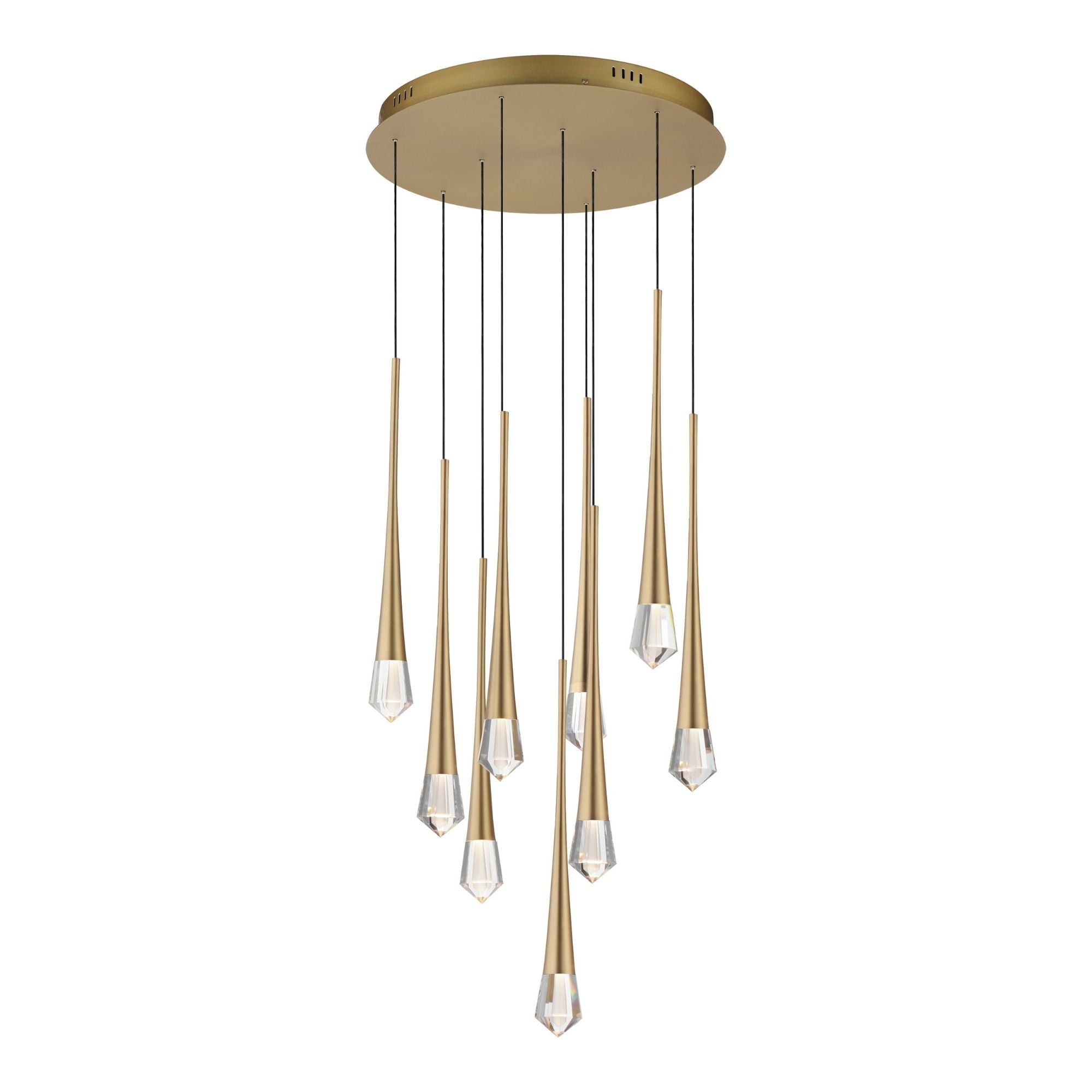 Pierce 19" 9-Light LED Pendant, Gold Finish