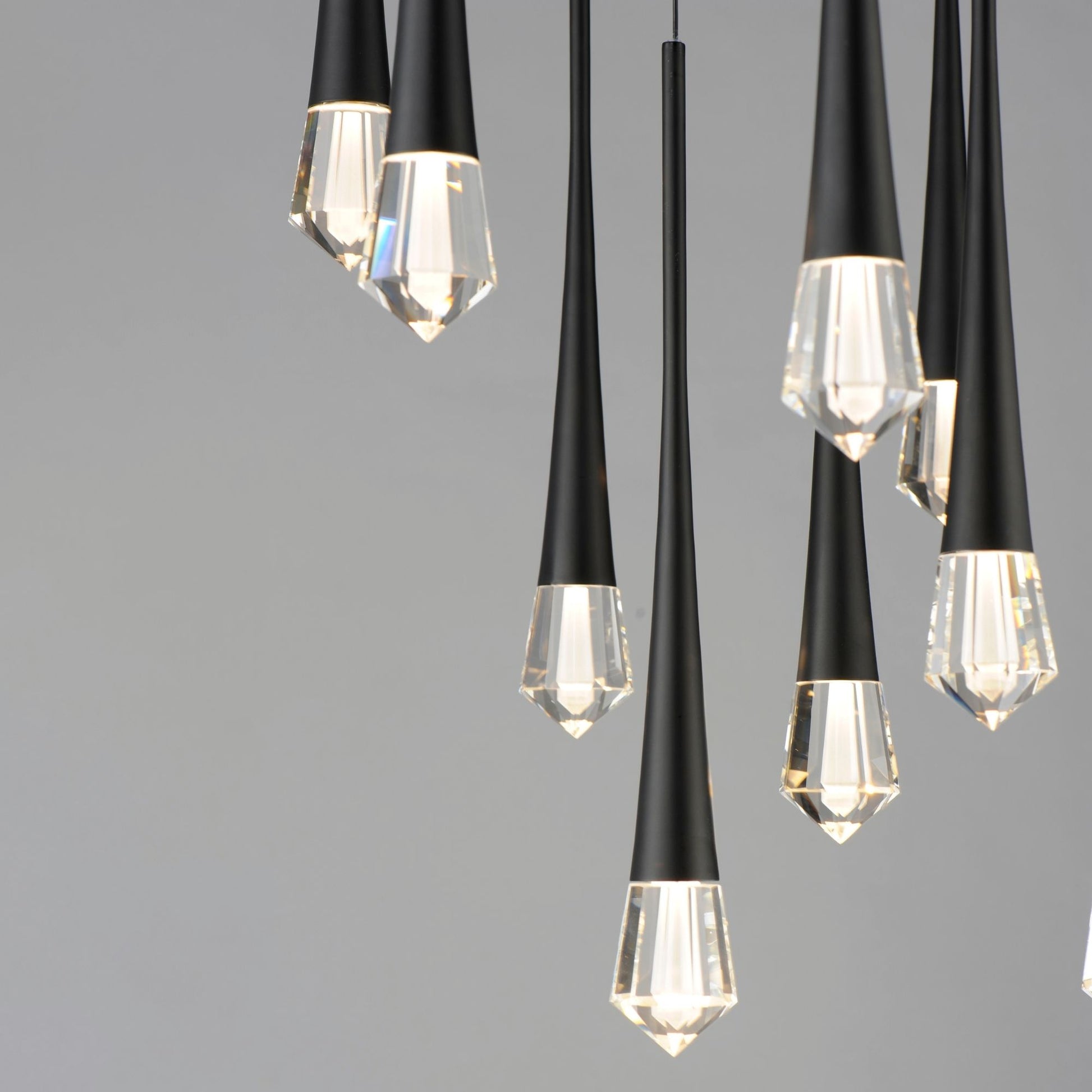 ET2 Lighting - Pierce 25" 12-Light LED Pendant, Black Finish | Bees Lighting