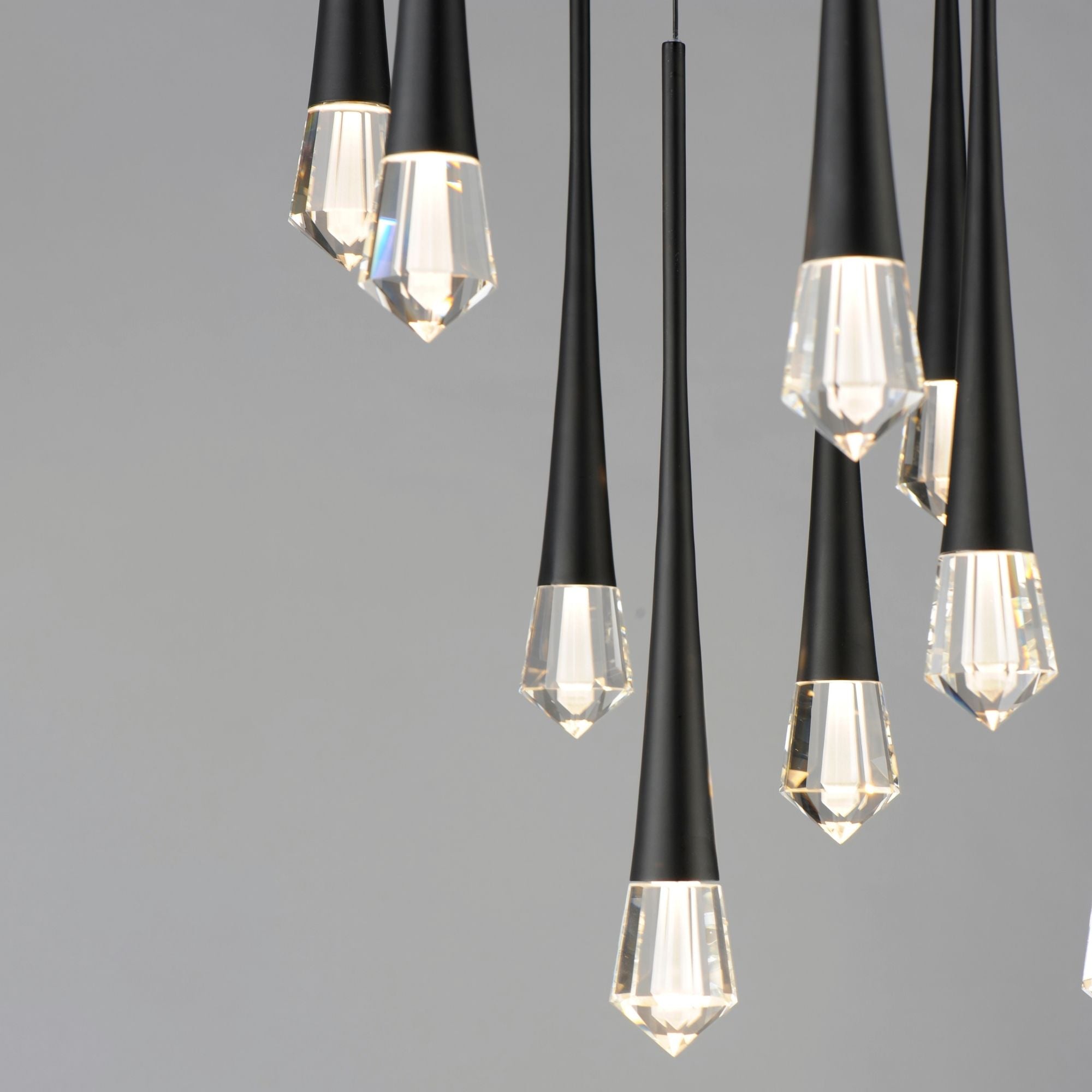 ET2 Lighting - Pierce 25" 12-Light LED Pendant, Black Finish | Bees Lighting