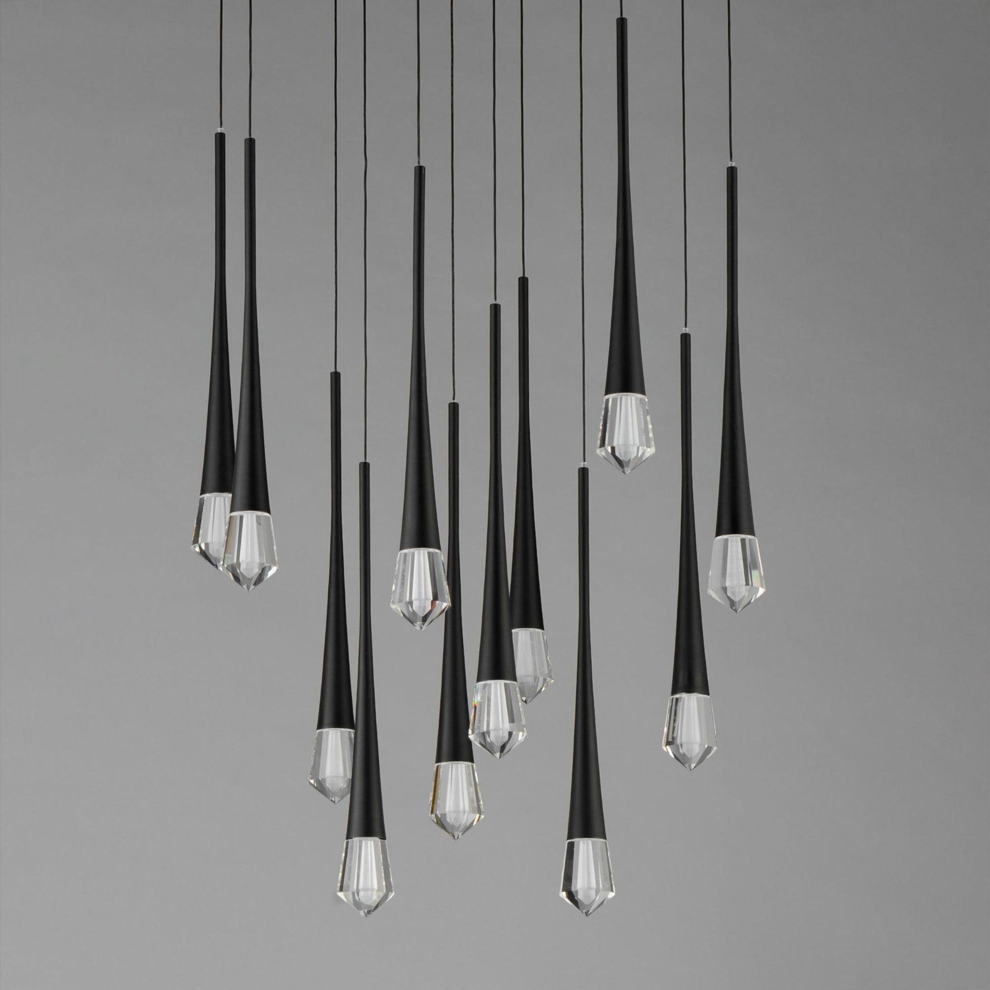 ET2 Lighting - Pierce 25" 12-Light LED Pendant, Black Finish | Bees Lighting