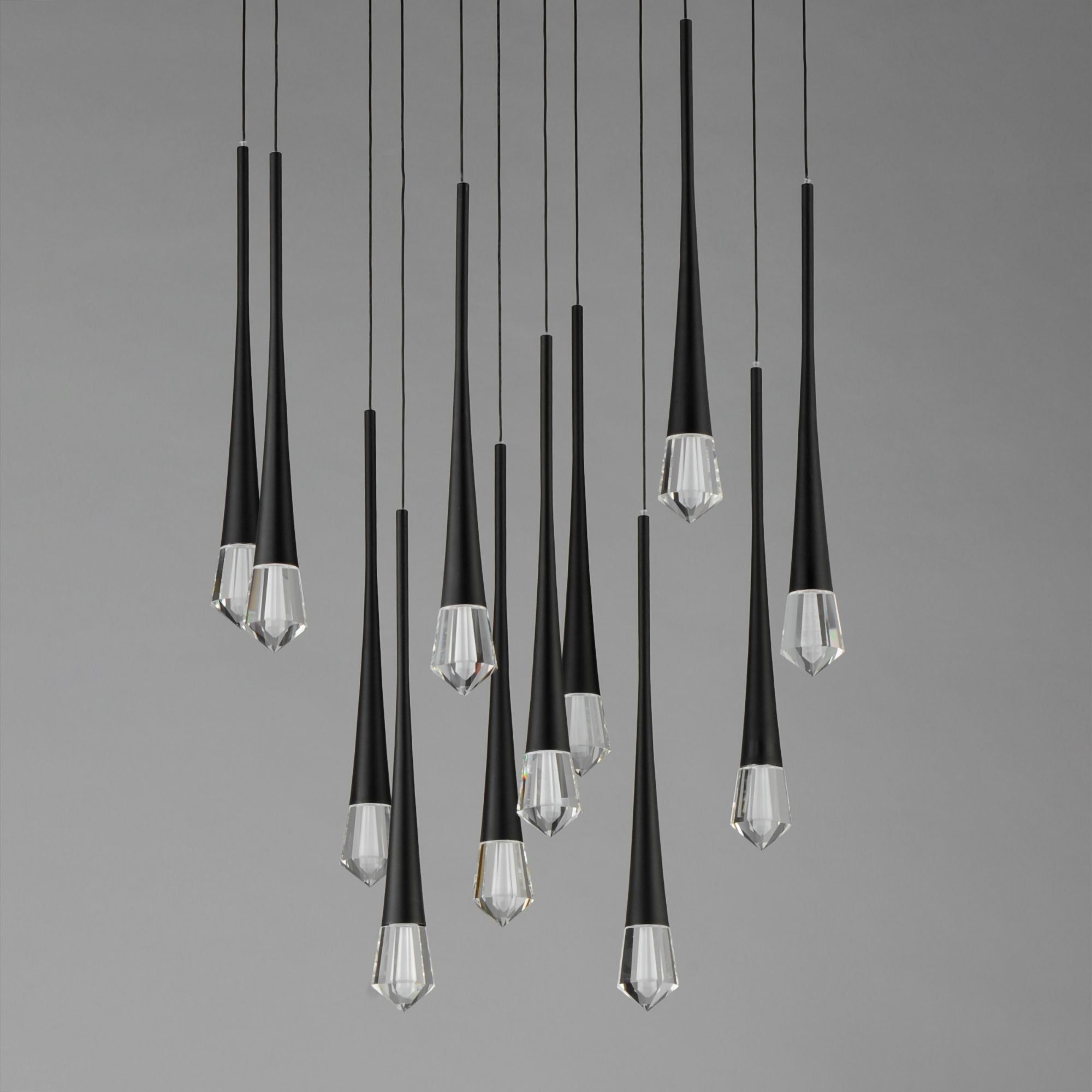 ET2 Lighting - Pierce 25" 12-Light LED Pendant, Black Finish | Bees Lighting