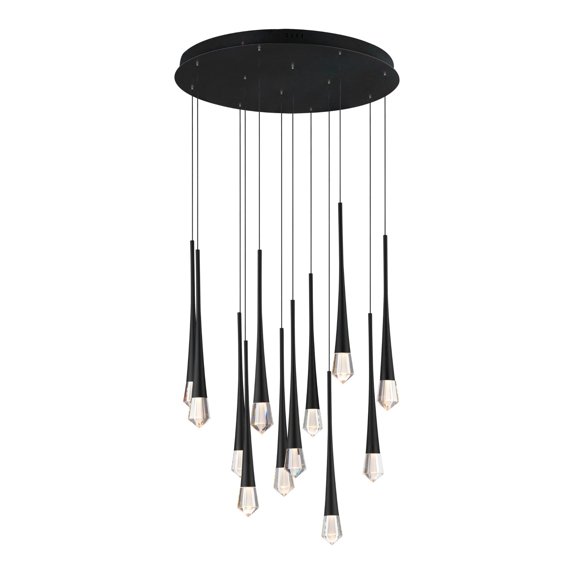 ET2 Lighting - Pierce 25" 12-Light LED Pendant, Black Finish | Bees Lighting