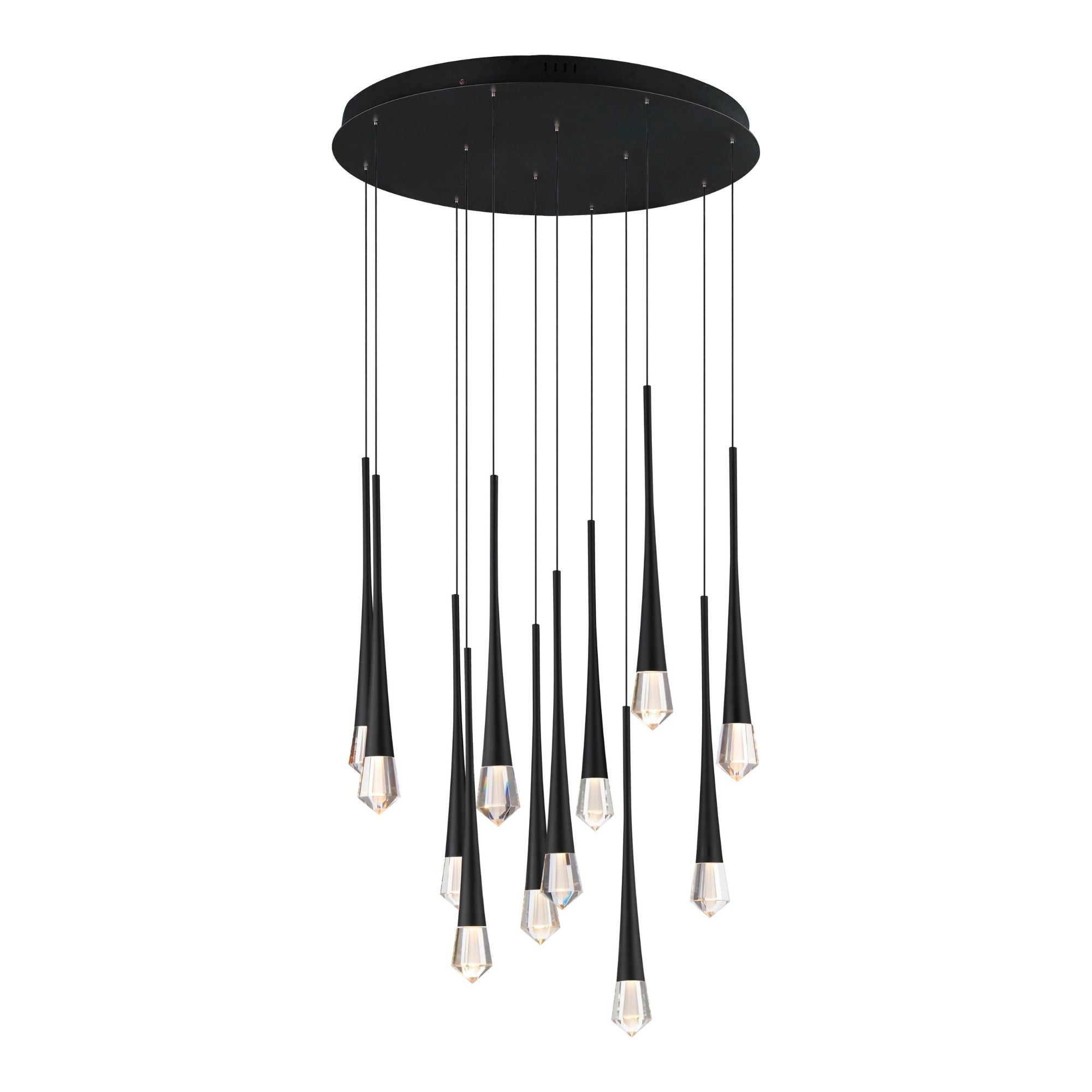 ET2 Lighting - Pierce 25" 12-Light LED Pendant, Black Finish | Bees Lighting