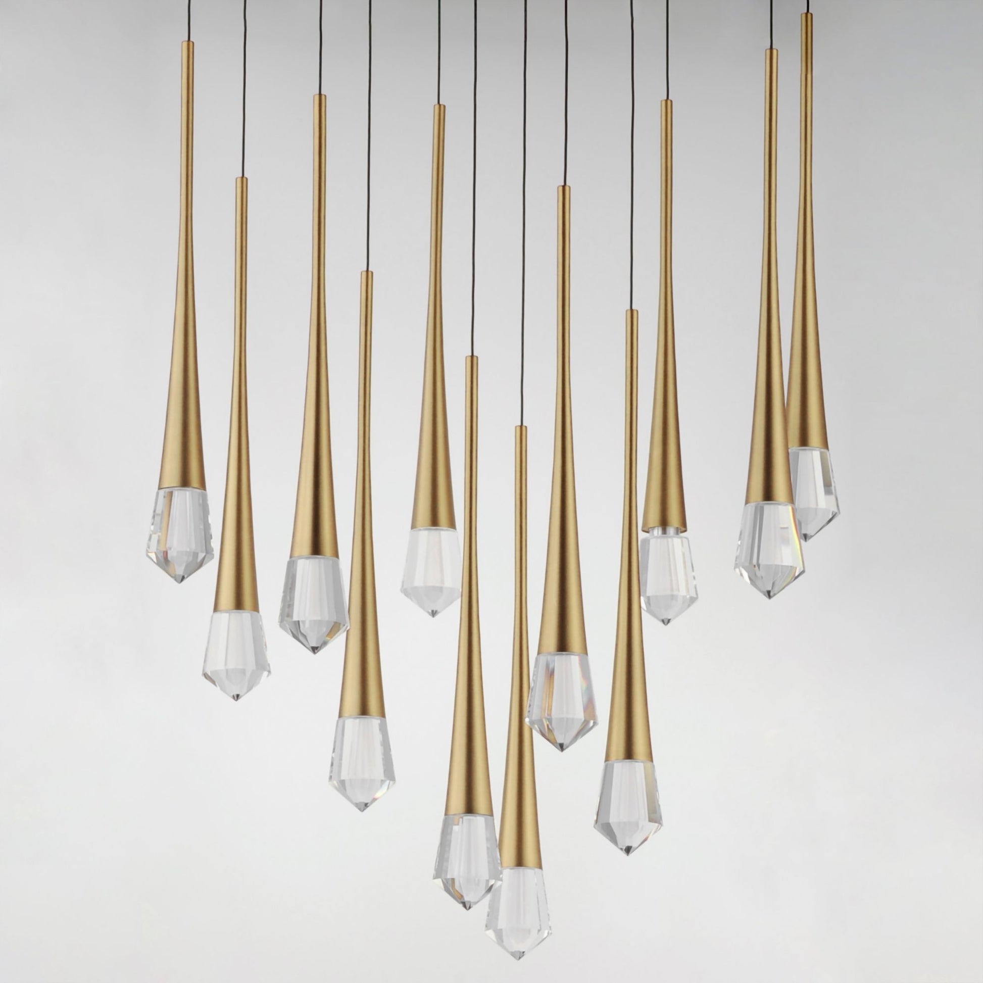 ET2 Lighting - Pierce 25" 12-Light LED Pendant, Gold Finish | Bees Lighting